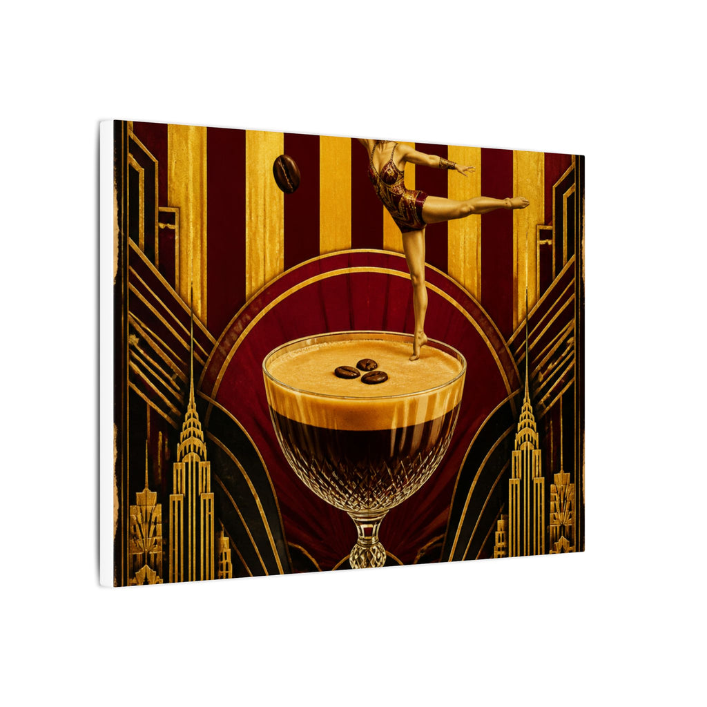 Espresso Martini Acrobat Wall Art Canvas 16×20 Art Deco Entryway Decor Maximalist Print