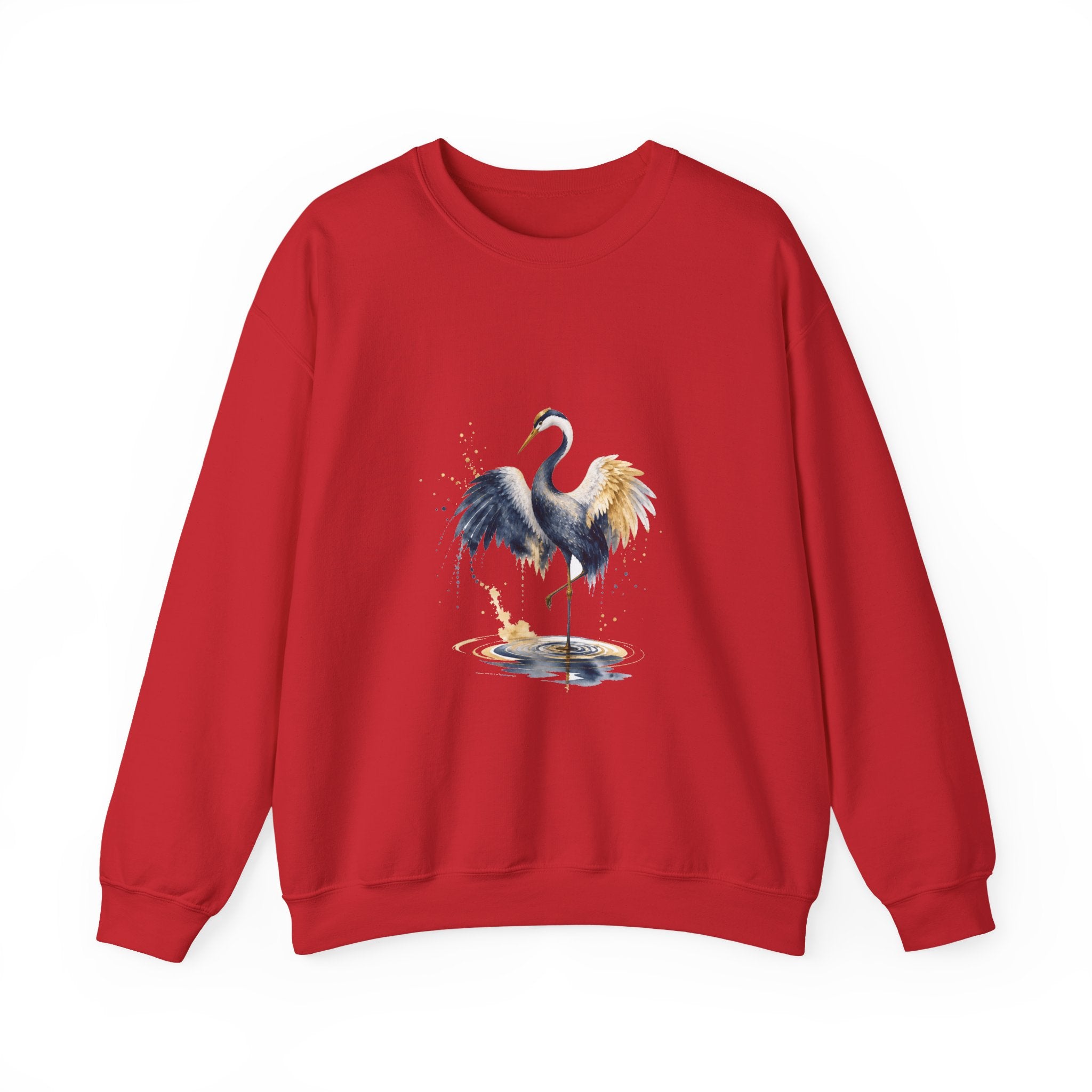Matching Couple Sweatshirt - Tiger & Crane Matching Couple Crewneck Sweatshirt Watercolor Art His Hers Engagement Gift - Design B