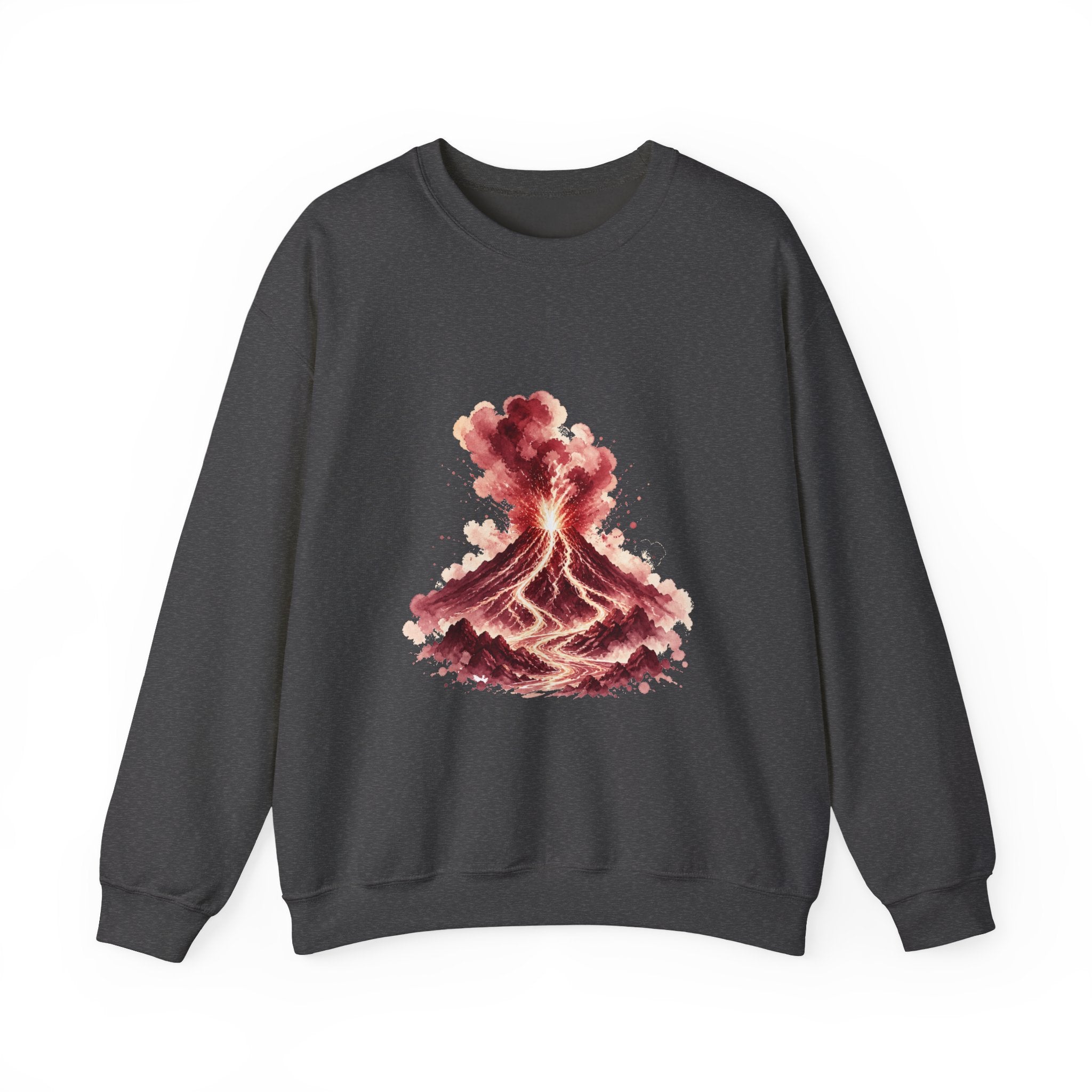 Matching Couple Sweatshirt - Volcano & Glacier Matching Couple Comfort Colors Crew Watercolor Art His Hers Birthday Gift - Design A