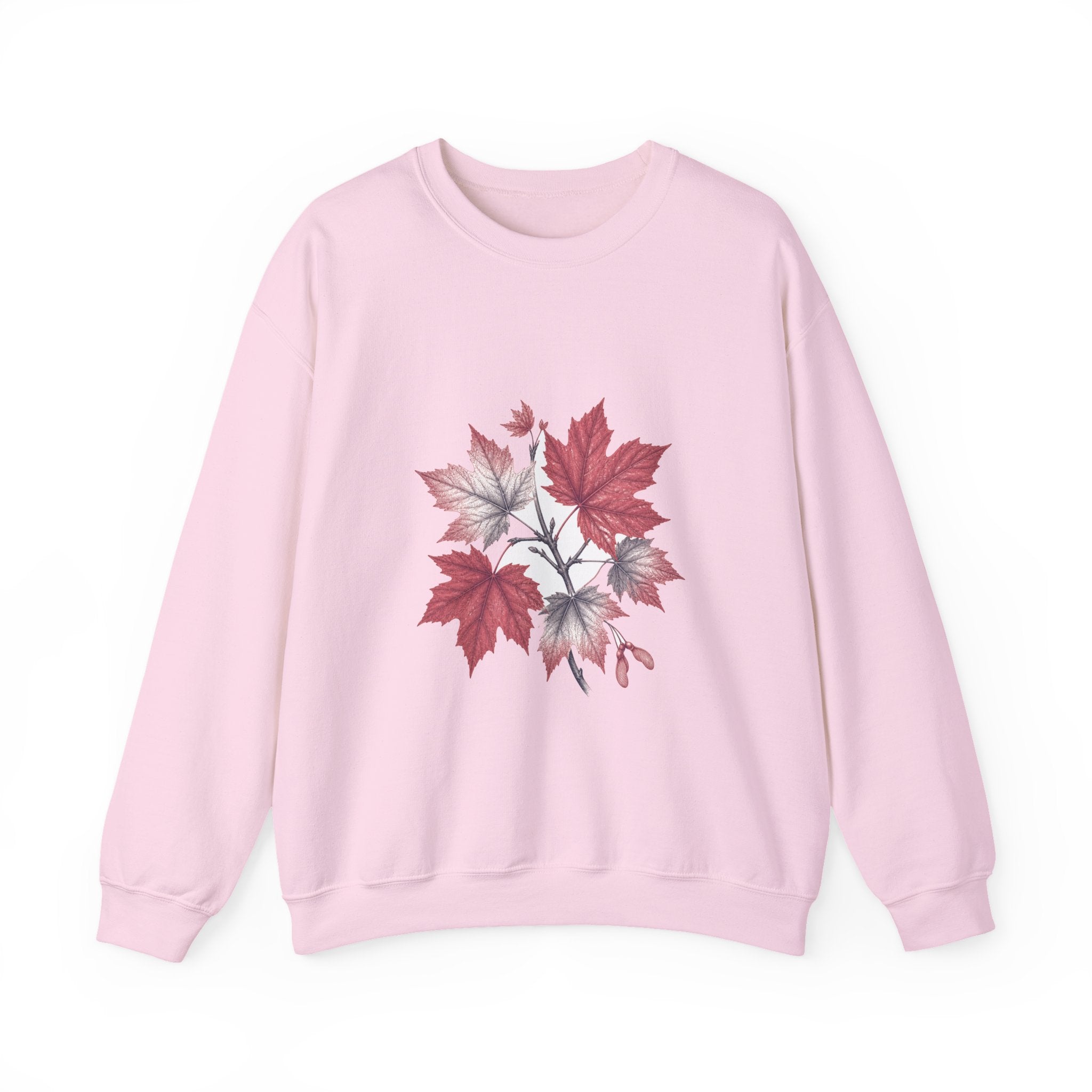 Matching Couple Sweatshirt - Cherry Blossom & Maple Leaf Matching Couple Crewneck Sweatshirt Vintage Art His Hers Wedding Gift - Design B