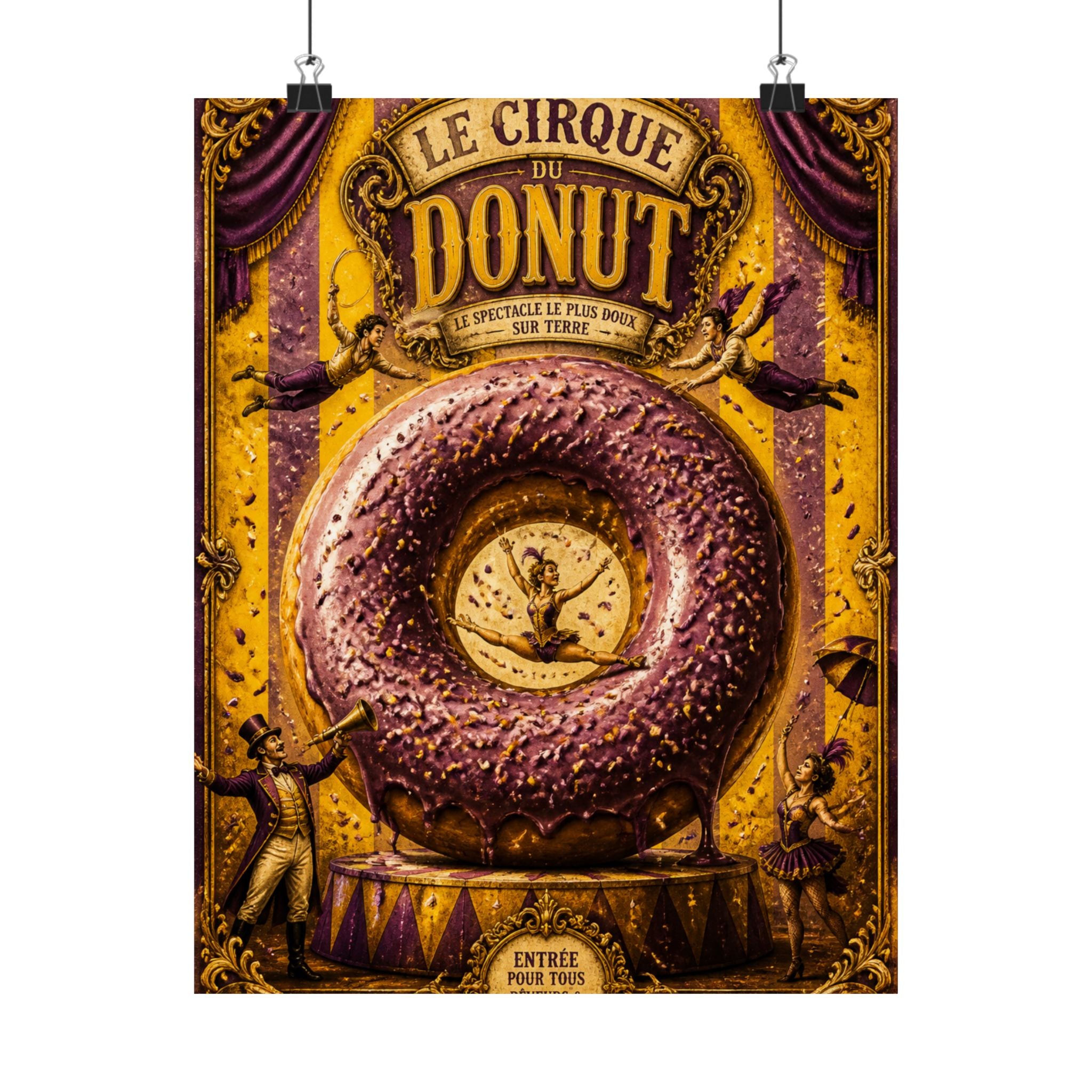 Donut Circus Ring Wall Art Poster 24×36 Baroque Studio Decor Maximalist Print