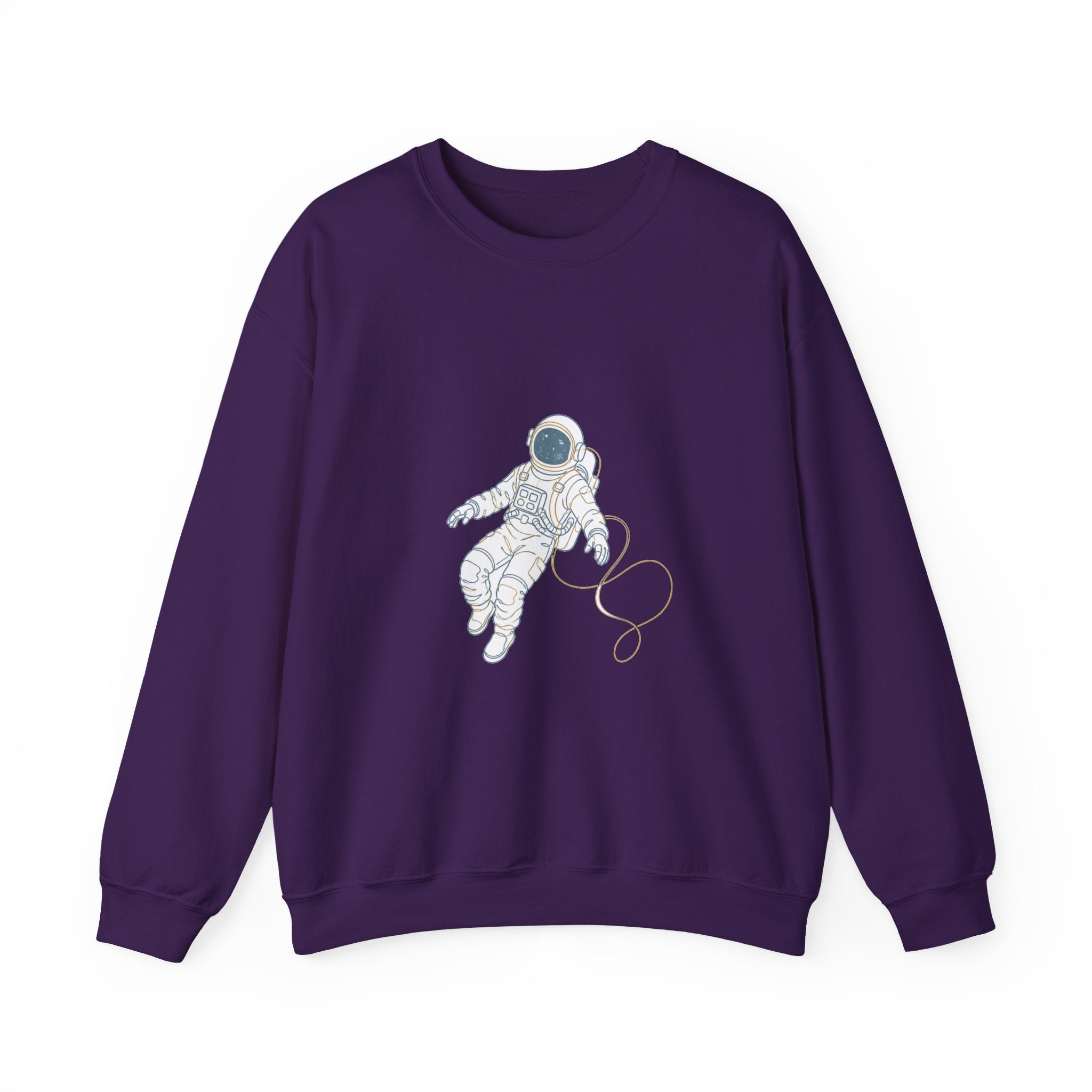 Matching Couple Sweatshirt - Astronaut & Planet Matching Couple Crewneck Sweatshirt Minimalist Art His Hers Valentine Gift - Design A