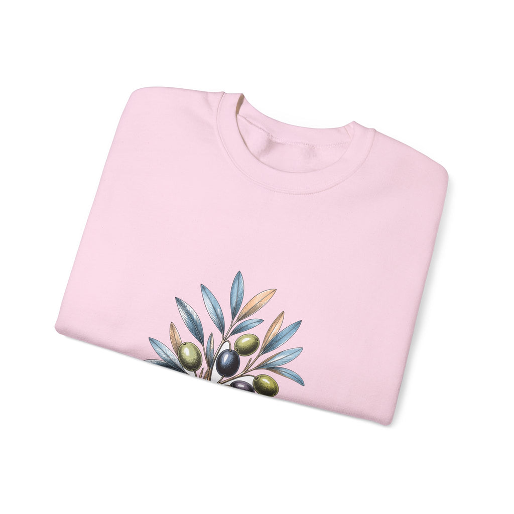 Matching Couple Sweatshirt - Olive Branch & Fig Matching Couple Comfort Colors Crew Hand-Drawn Art His Hers Anniversary Gift - Design A