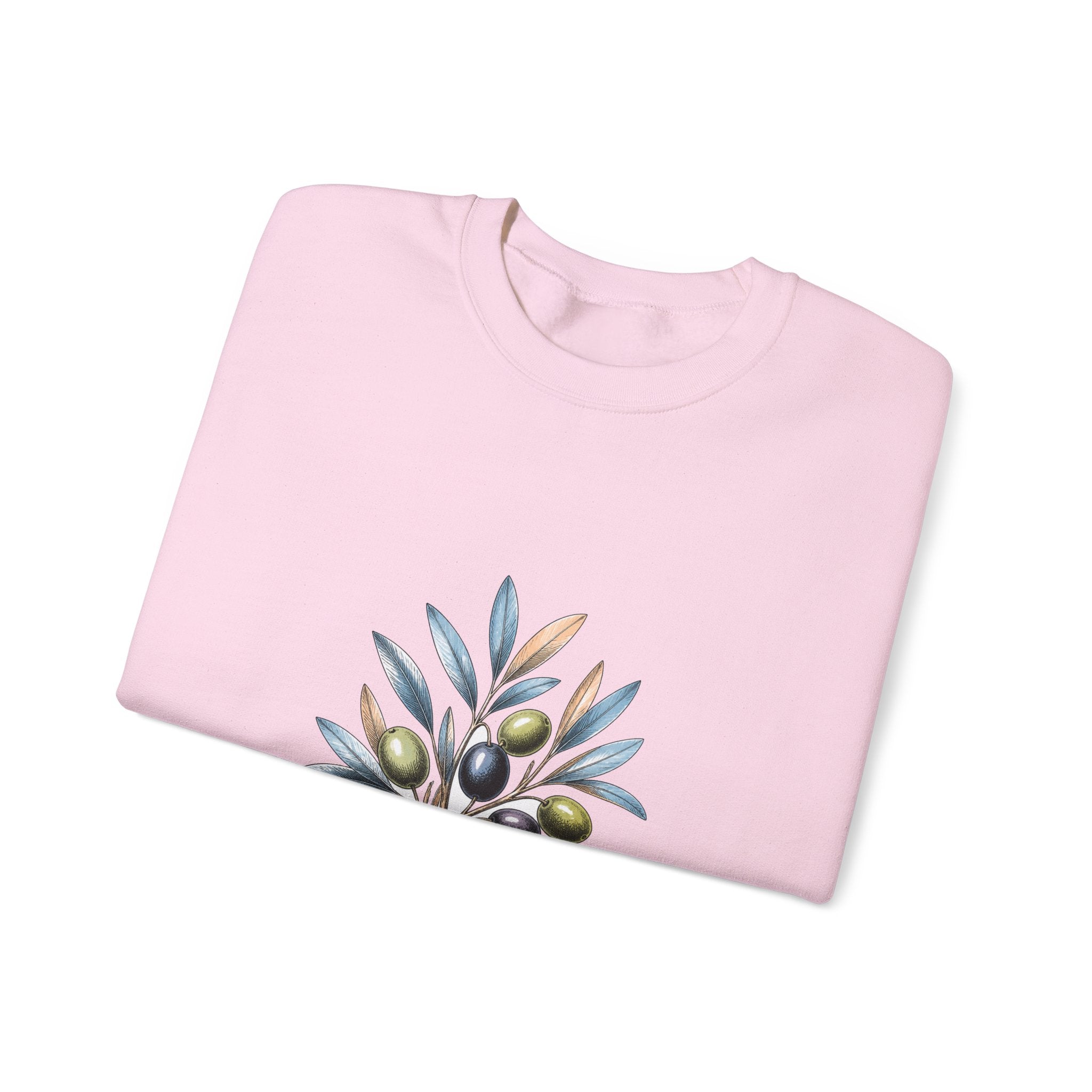 Matching Couple Sweatshirt - Olive Branch & Fig Matching Couple Comfort Colors Crew Hand-Drawn Art His Hers Anniversary Gift - Design A