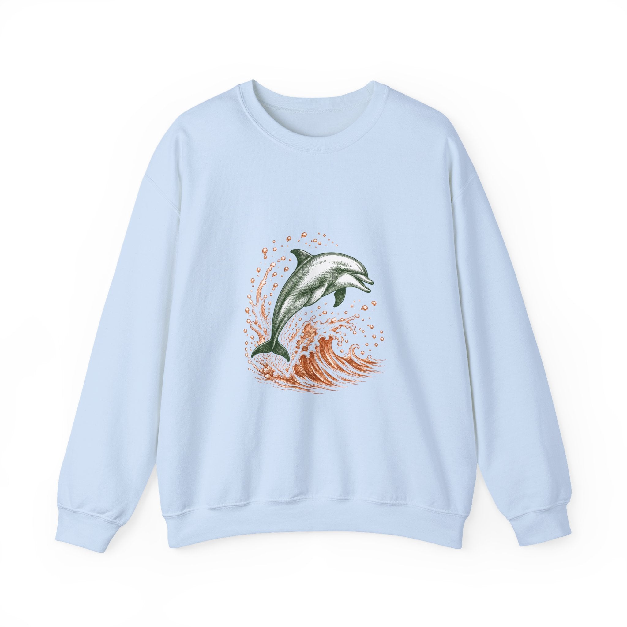 Matching Couple Sweatshirt - Shark & Dolphin Matching Couple Crewneck Sweatshirt Hand-Drawn Art His Hers Best Friend Gift - Design B