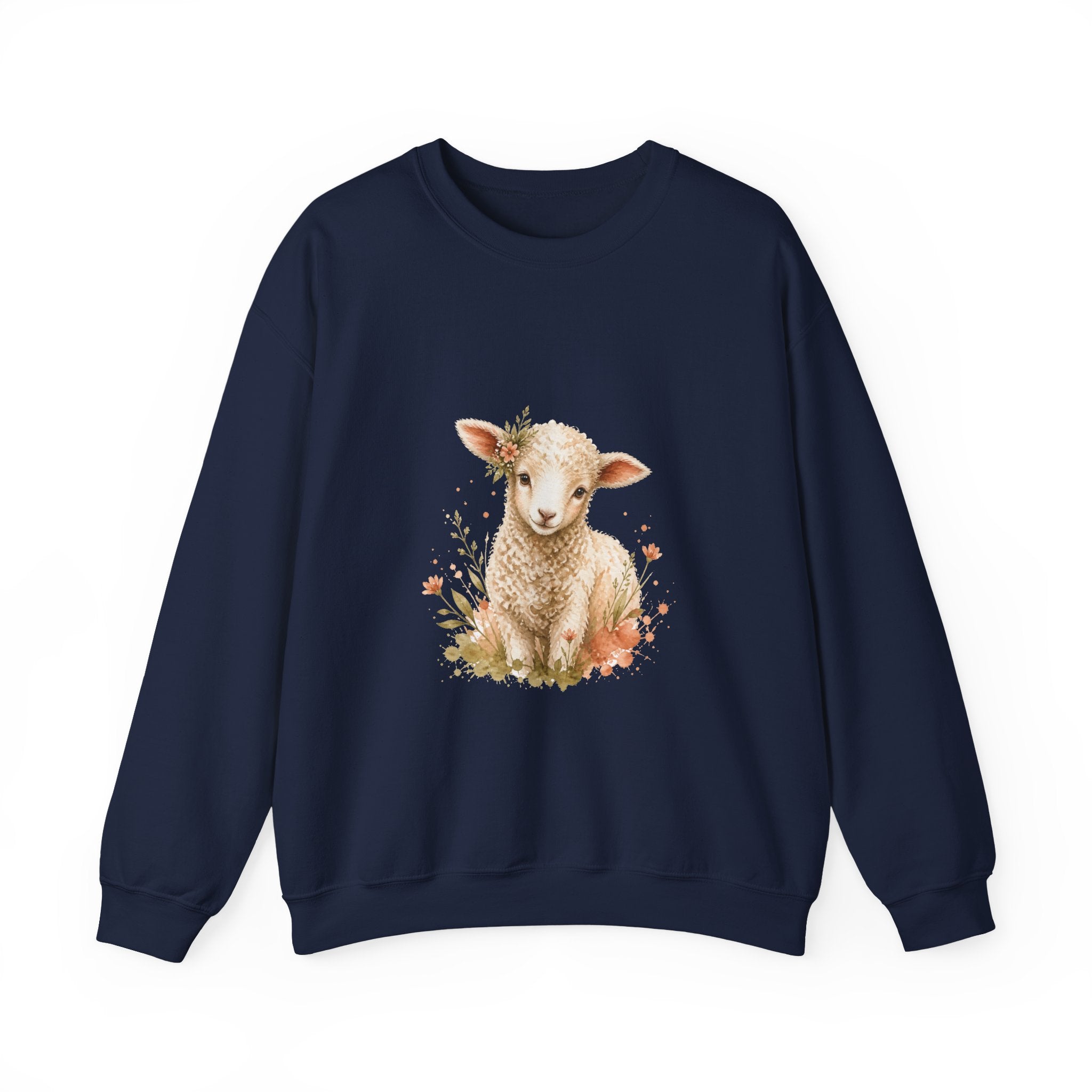 Matching Couple Sweatshirt - Lion & Lamb Matching Couple Comfort Colors Crew Watercolor Art His Hers Birthday Gift - Design B