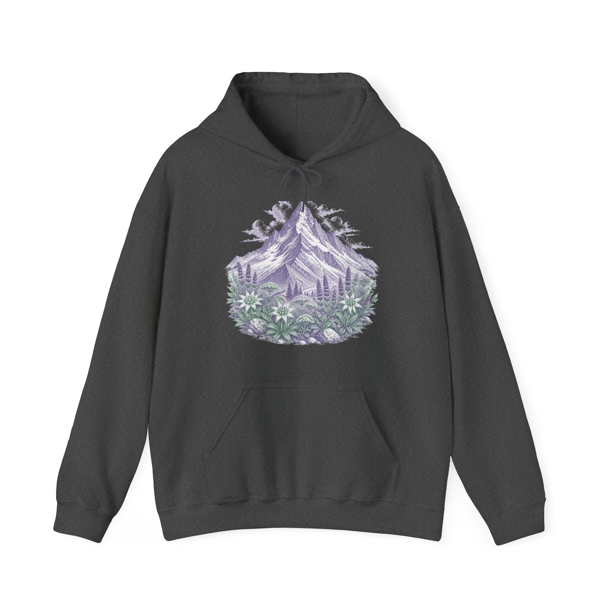Matching Couple Sweatshirt - Mountain & Ocean Matching Couple Hooded Sweatshirt Vintage Art His Hers Wedding Gift - Design A