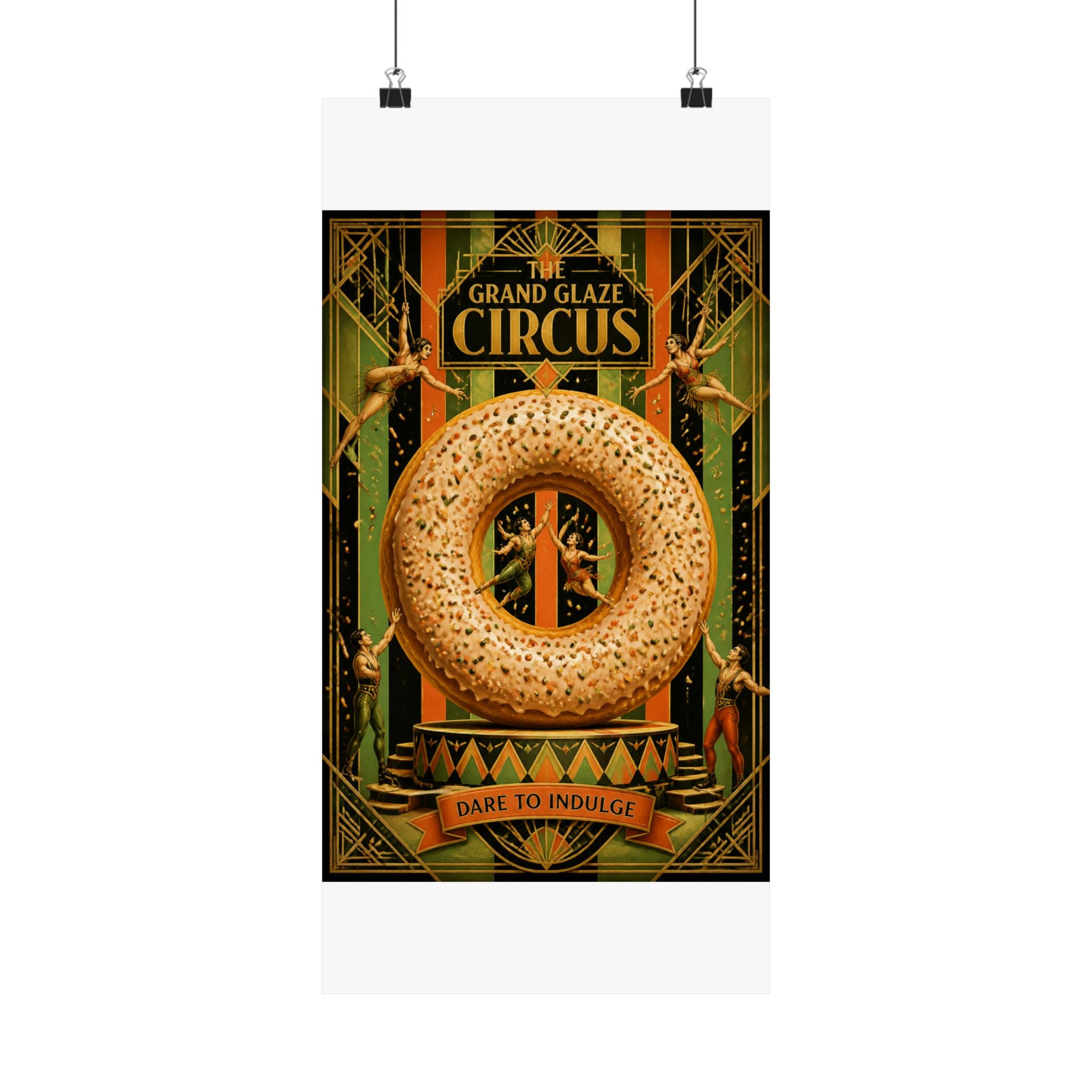Donut Circus Ring Wall Art Poster 18×24 Art Deco Entryway Decor Maximalist Print