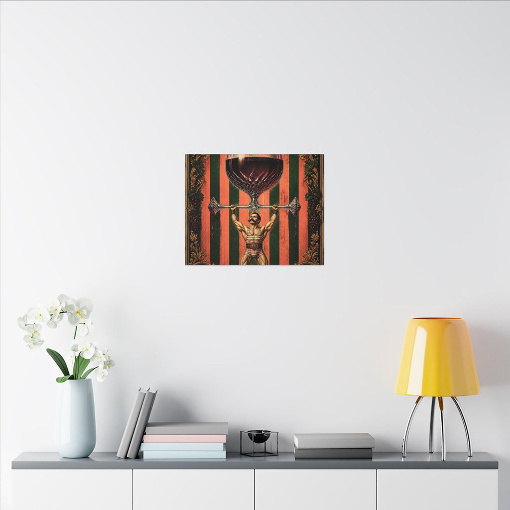 Wine Glass Strongman Wall Art Canvas 24×36 Baroque Studio Decor Maximalist Print