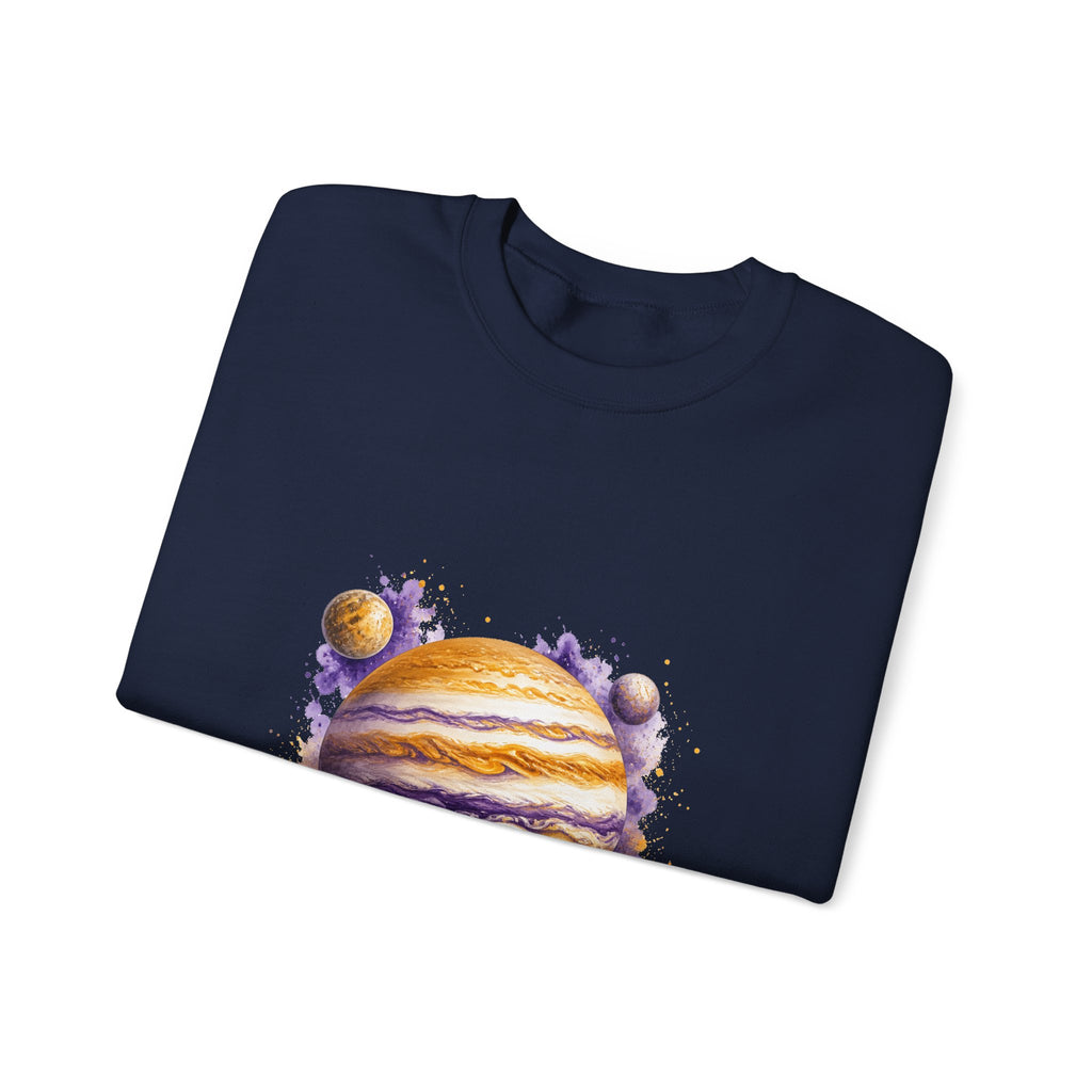 Matching Couple Sweatshirt - Saturn & Jupiter Matching Couple Comfort Colors Crew Watercolor Art His Hers Birthday Gift - Design B