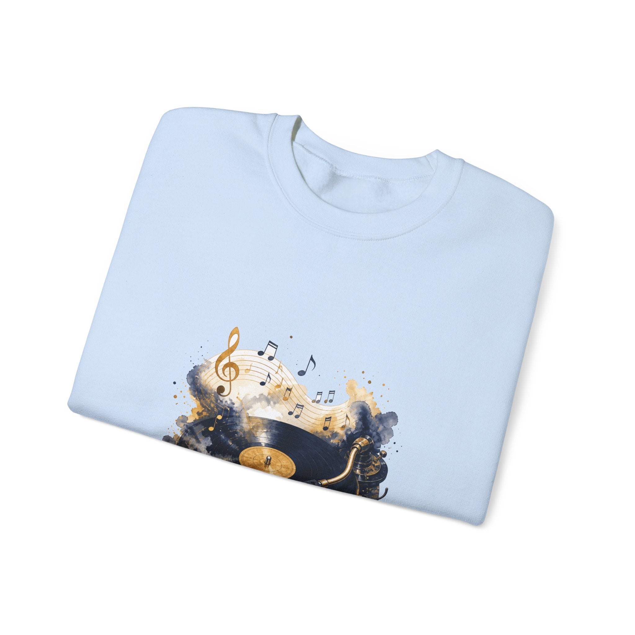 Matching Couple Sweatshirt - Vinyl & Cassette Matching Couple Crewneck Sweatshirt Watercolor Art His Hers Engagement Gift - Design A