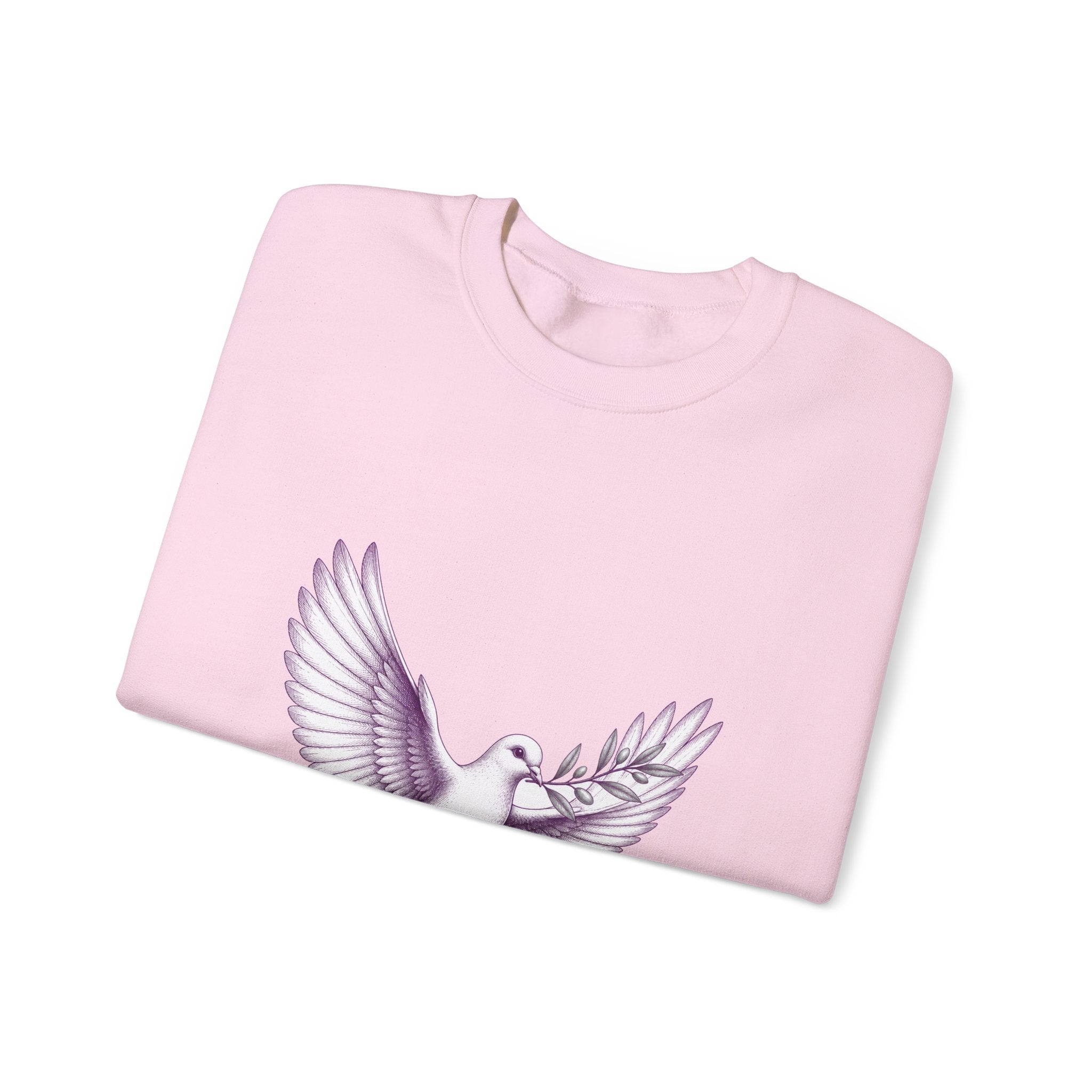 Matching Couple Sweatshirt - Wolf & Dove Matching Couple Comfort Colors Crew Hand-Drawn Art His Hers Anniversary Gift - Design B