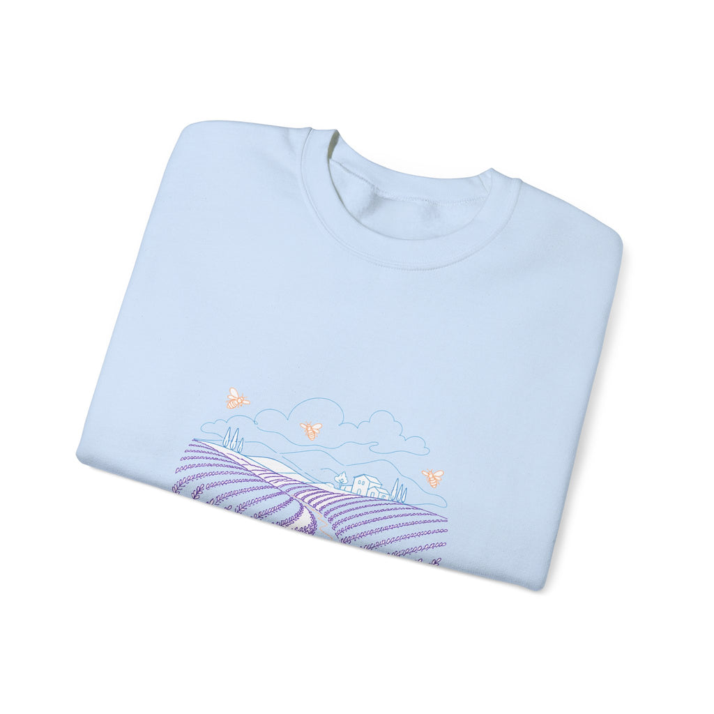 Matching Couple Sweatshirt - Lavender Fields & Canyon Matching Couple Comfort Colors Crew Minimalist Art His Hers Christmas Gift - Design A