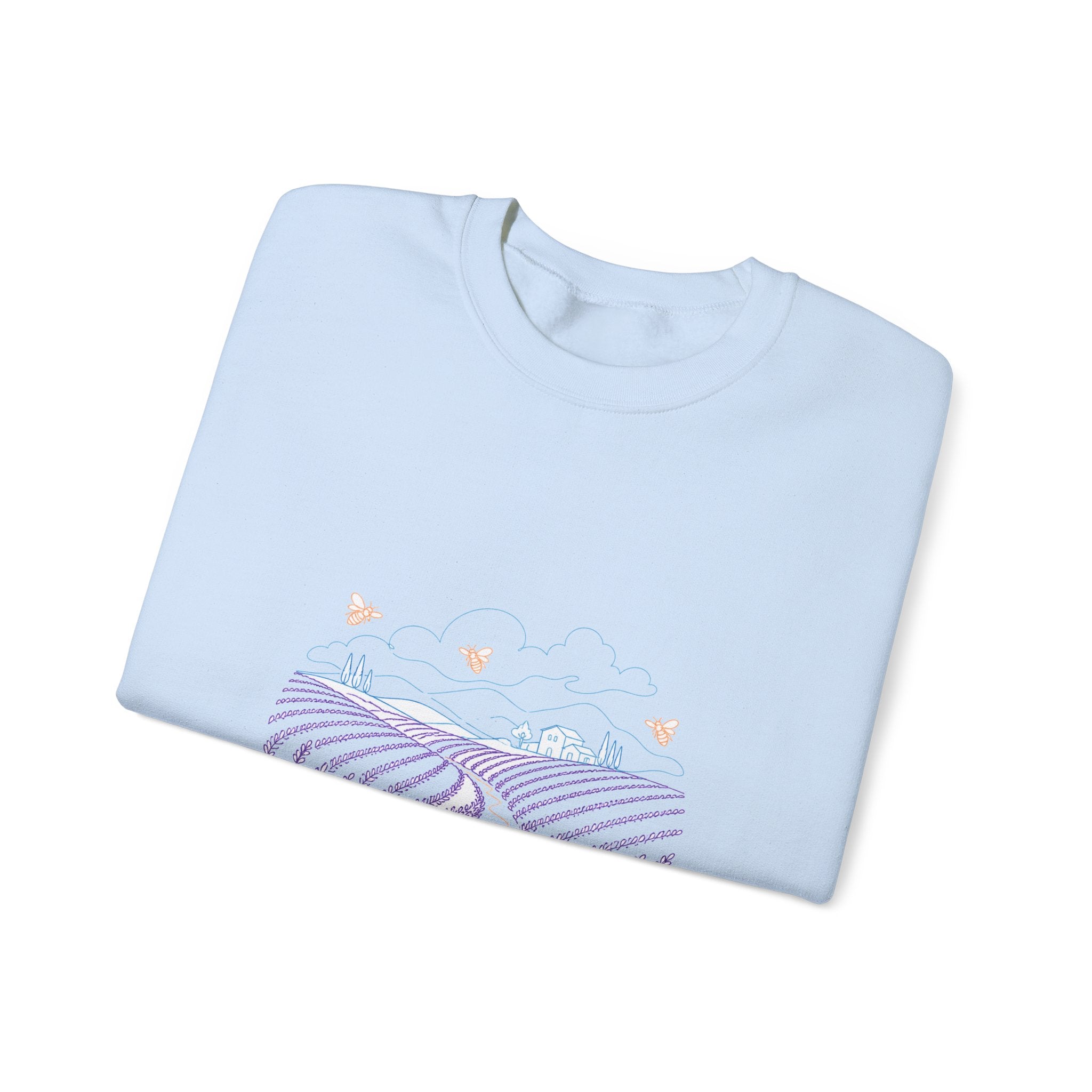 Matching Couple Sweatshirt - Lavender Fields & Canyon Matching Couple Comfort Colors Crew Minimalist Art His Hers Christmas Gift - Design A