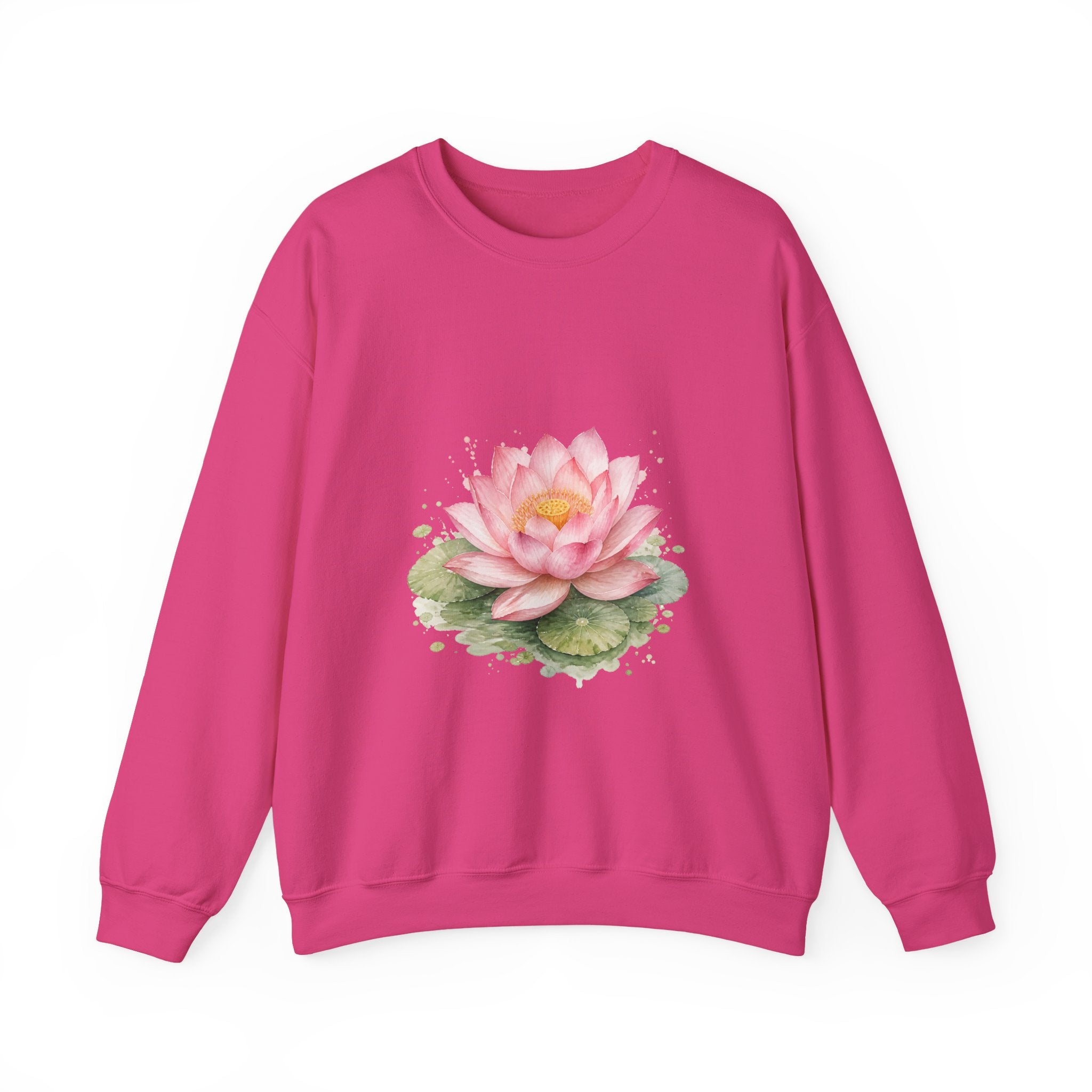 Matching Couple Sweatshirt - Open & Closed Lotus Matching Couple Premium Fleece Sweatshirt Watercolor Art His Hers Birthday Gift - Design A