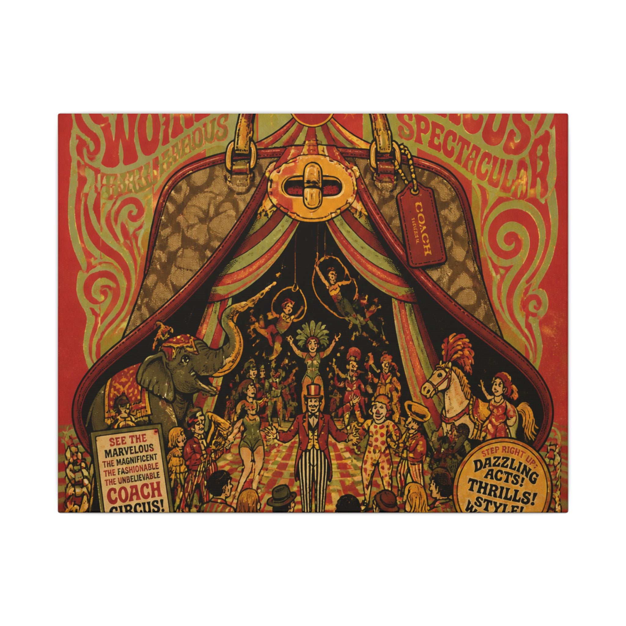 Handbag Big Top Wall Art Canvas 16×20 Psychedelic Cafe Decor Maximalist Print