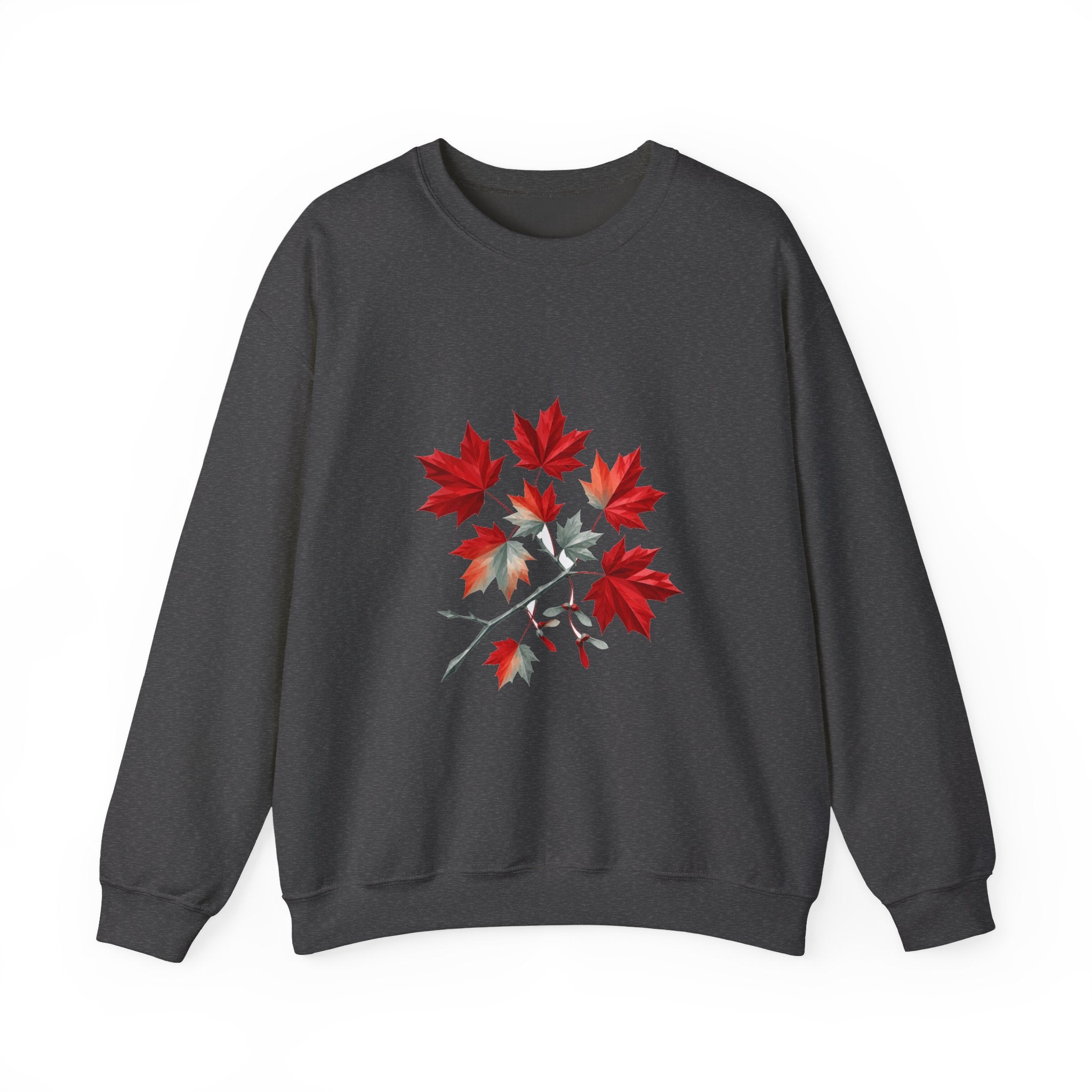 Matching Couple Sweatshirt - Cherry Blossom & Maple Leaf Matching Couple Crewneck Sweatshirt Geometric Art His Hers Couple Gift - Design B