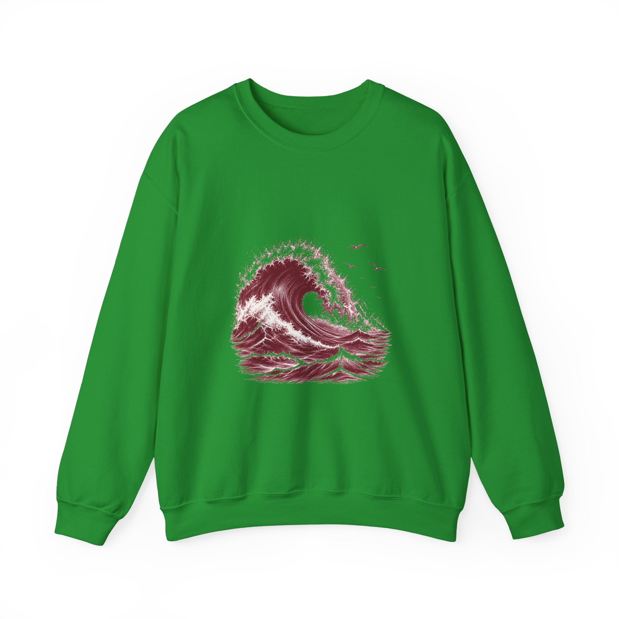 Matching Couple Sweatshirt - Mountain & Ocean Matching Couple Crewneck Sweatshirt Hand-Drawn Art His Hers Best Friend Gift - Design B