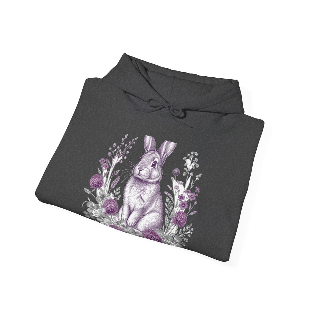 Matching Couple Sweatshirt - Fox & Rabbit Matching Couple Hooded Sweatshirt Vintage Art His Hers Wedding Gift - Design B