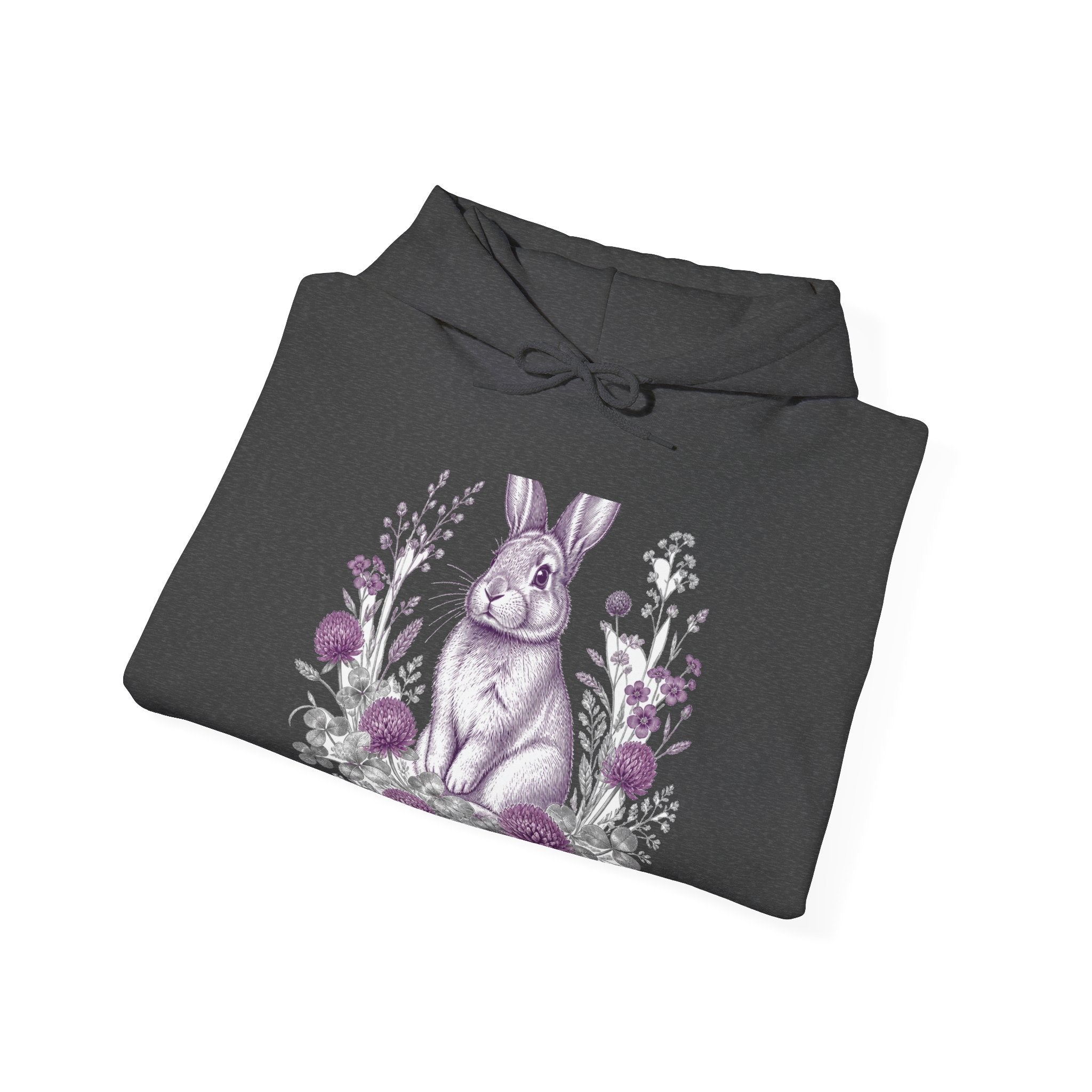 Matching Couple Sweatshirt - Fox & Rabbit Matching Couple Hooded Sweatshirt Vintage Art His Hers Wedding Gift - Design B