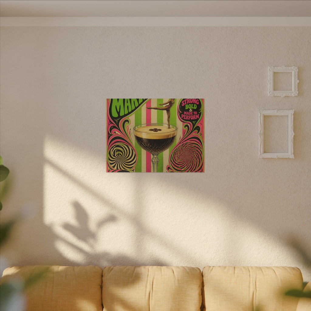 Espresso Martini Acrobat Wall Art Canvas 24×36 Psychedelic Dining Room Decor Maximalist Print
