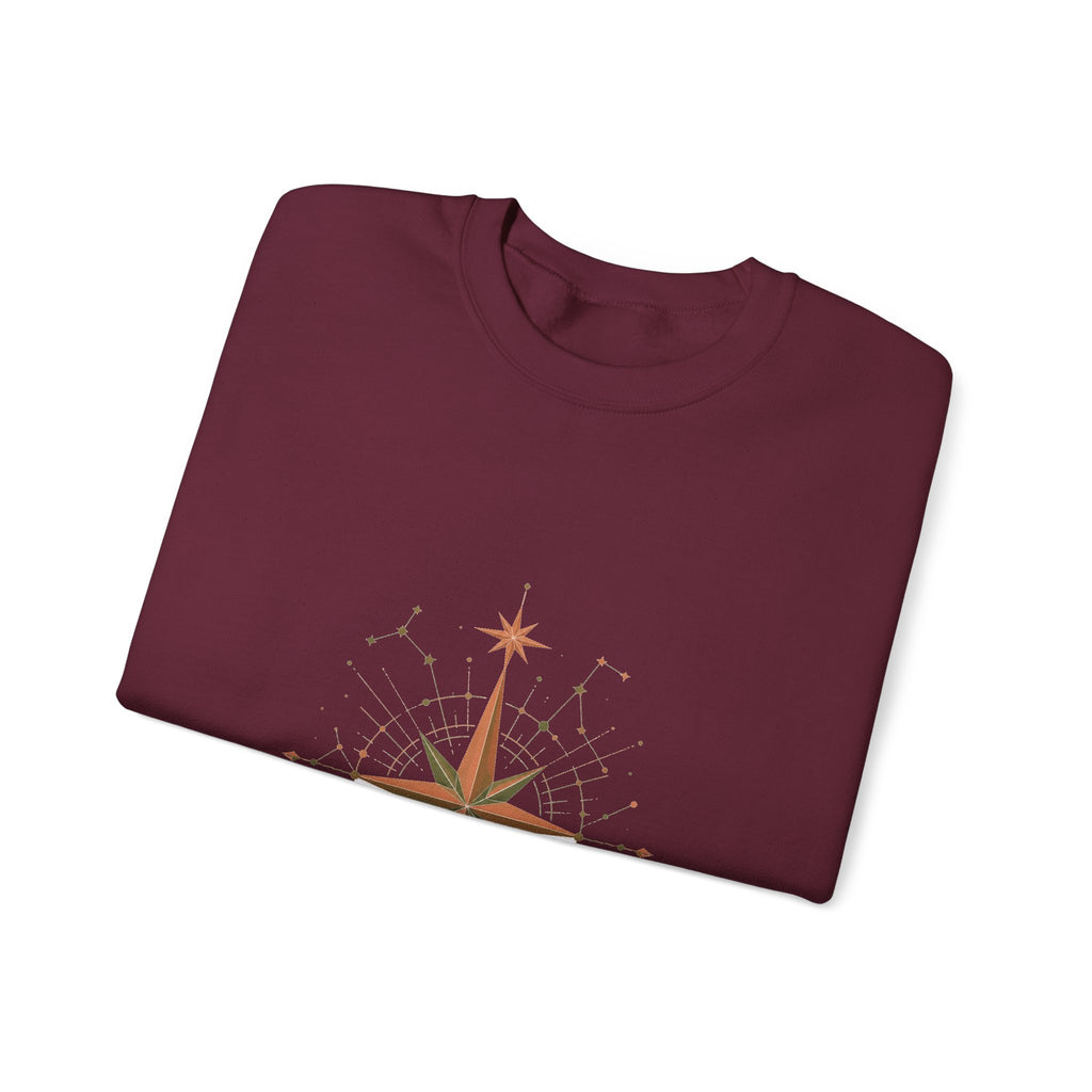 Matching Couple Sweatshirt - Shooting Star & North Star Matching Couple Comfort Colors Crew Geometric Art His Hers Love Gift - Design B