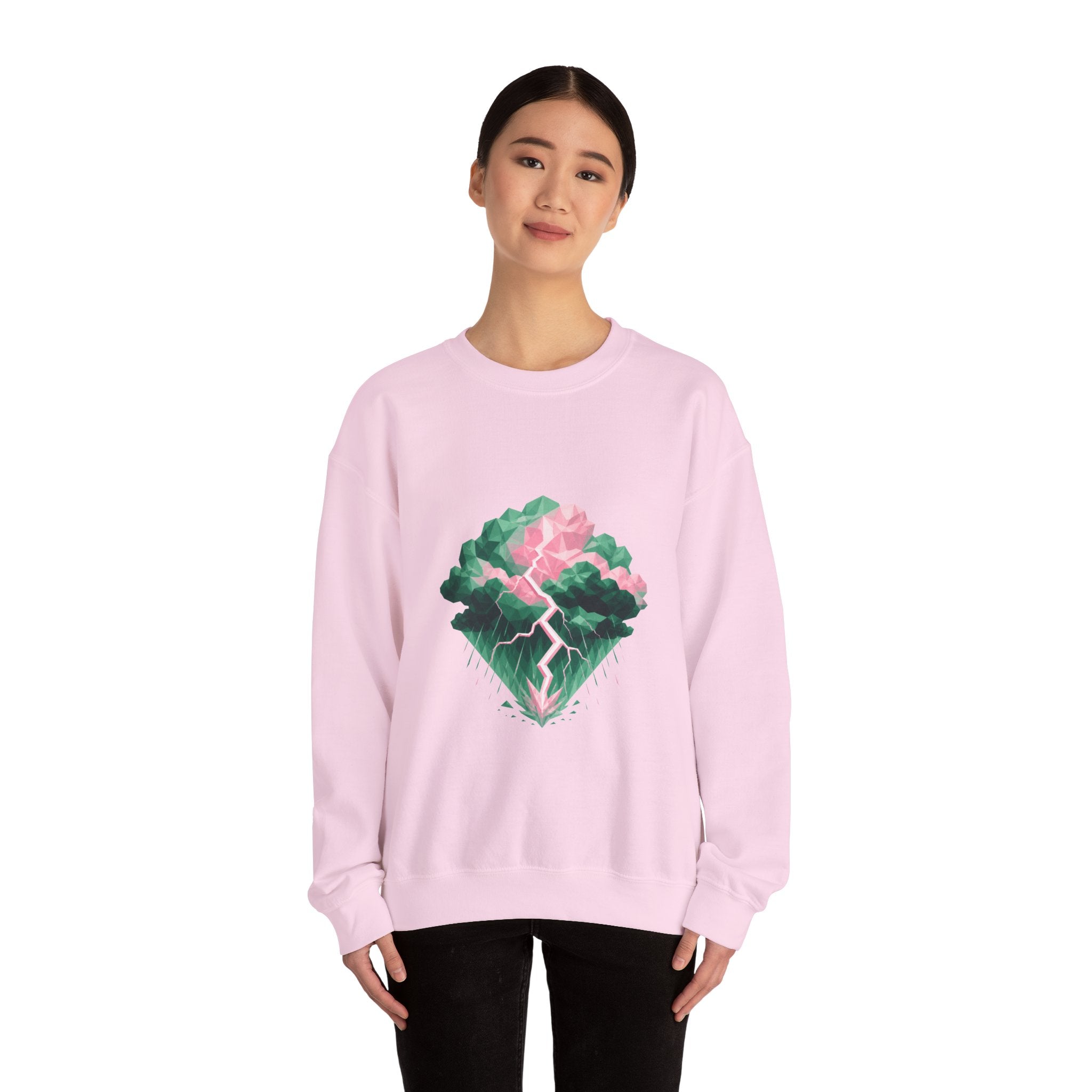 Matching Couple Sweatshirt - Storm & Rainbow Matching Couple Comfort Colors Crew Geometric Art His Hers Love Gift - Design A
