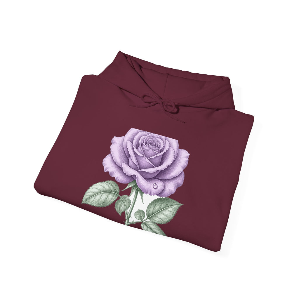 Matching Couple Sweatshirt - Rose & Thorn Matching Couple Hooded Sweatshirt Vintage Art His Hers Wedding Gift - Design A