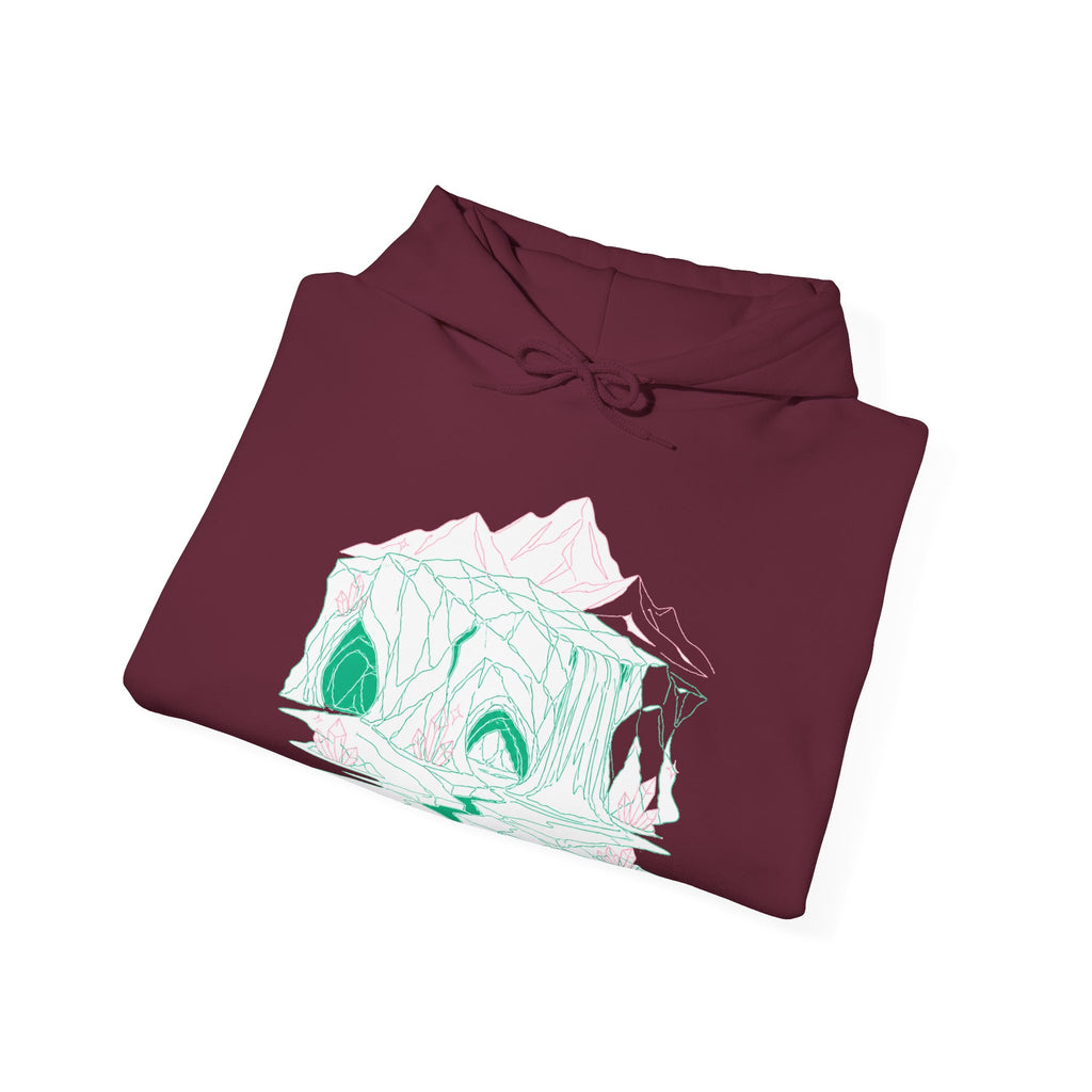 Matching Couple Sweatshirt - Volcano & Glacier Matching Couple Hooded Sweatshirt Minimalist Art His Hers Valentine Gift - Design B
