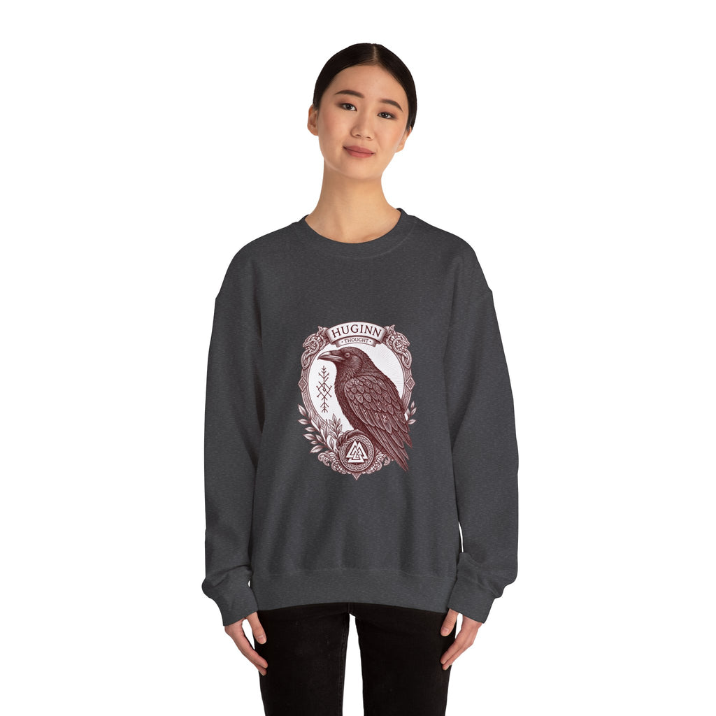 Matching Couple Sweatshirt - Huginn & Muninn Matching Couple Premium Fleece Sweatshirt Vintage Art His Hers Honeymoon Gift - Design A