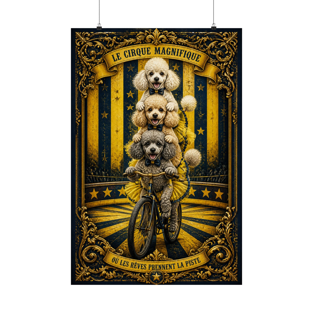 Poodle Stack Bicycle Wall Art Poster 18×24 Baroque Home Office Decor Maximalist Print