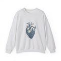 Matching Couple Sweatshirt - Robot & Heart Matching Couple Premium Fleece Sweatshirt Vintage Art His Hers Honeymoon Gift - Design B