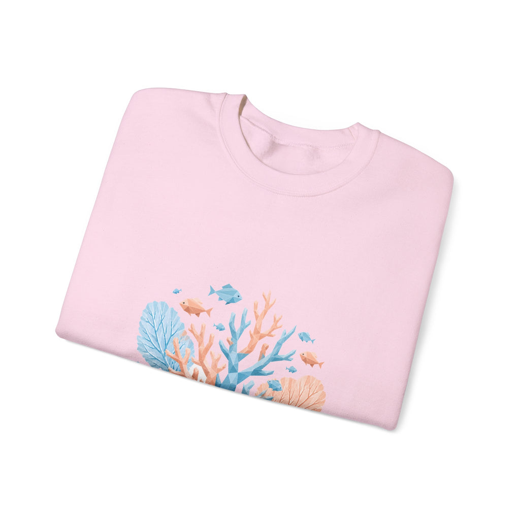 Matching Couple Sweatshirt - Coral Reef & Deep Sea Matching Couple Crewneck Sweatshirt Geometric Art His Hers Couple Gift - Design A