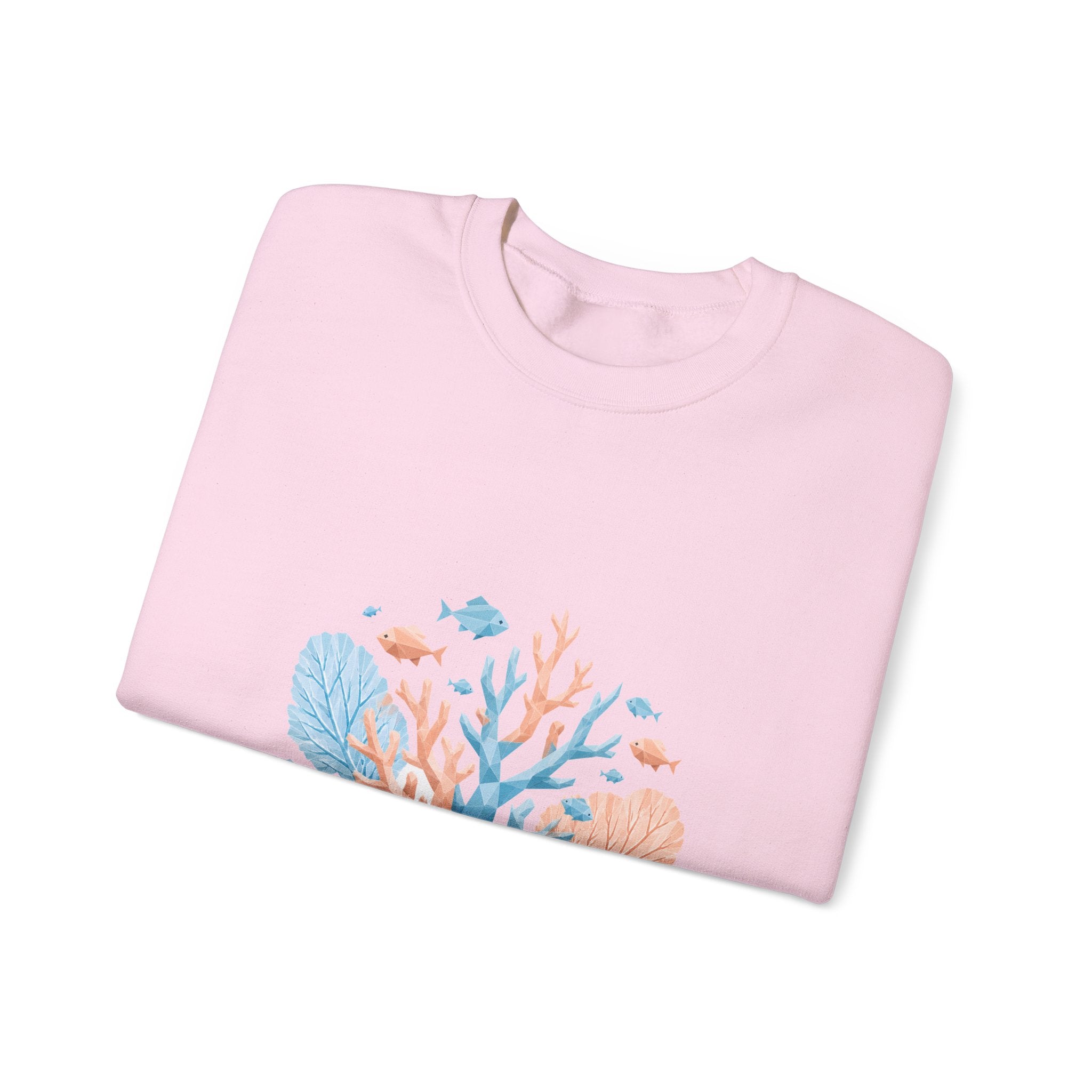 Matching Couple Sweatshirt - Coral Reef & Deep Sea Matching Couple Crewneck Sweatshirt Geometric Art His Hers Couple Gift - Design A