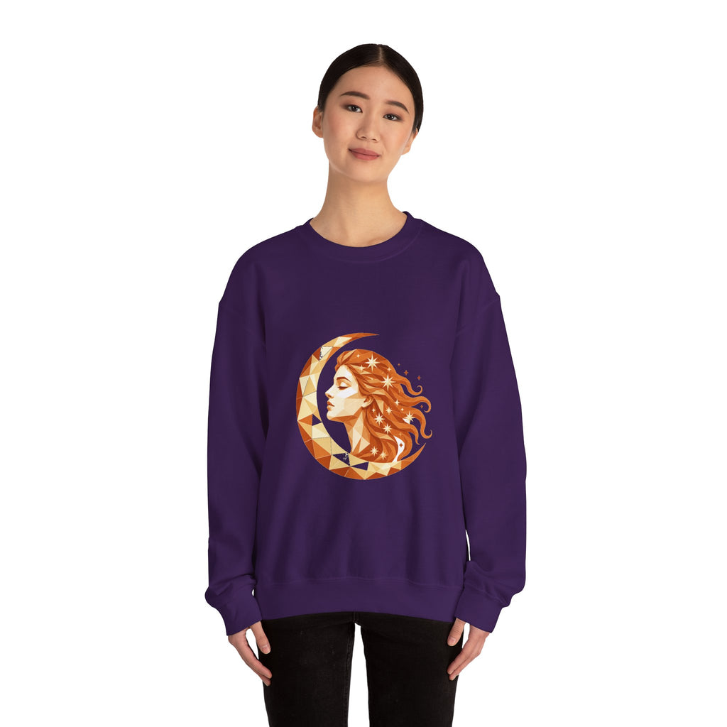 Matching Couple Sweatshirt - Helios & Selene Matching Couple Crewneck Sweatshirt Geometric Art His Hers Couple Gift - Design B