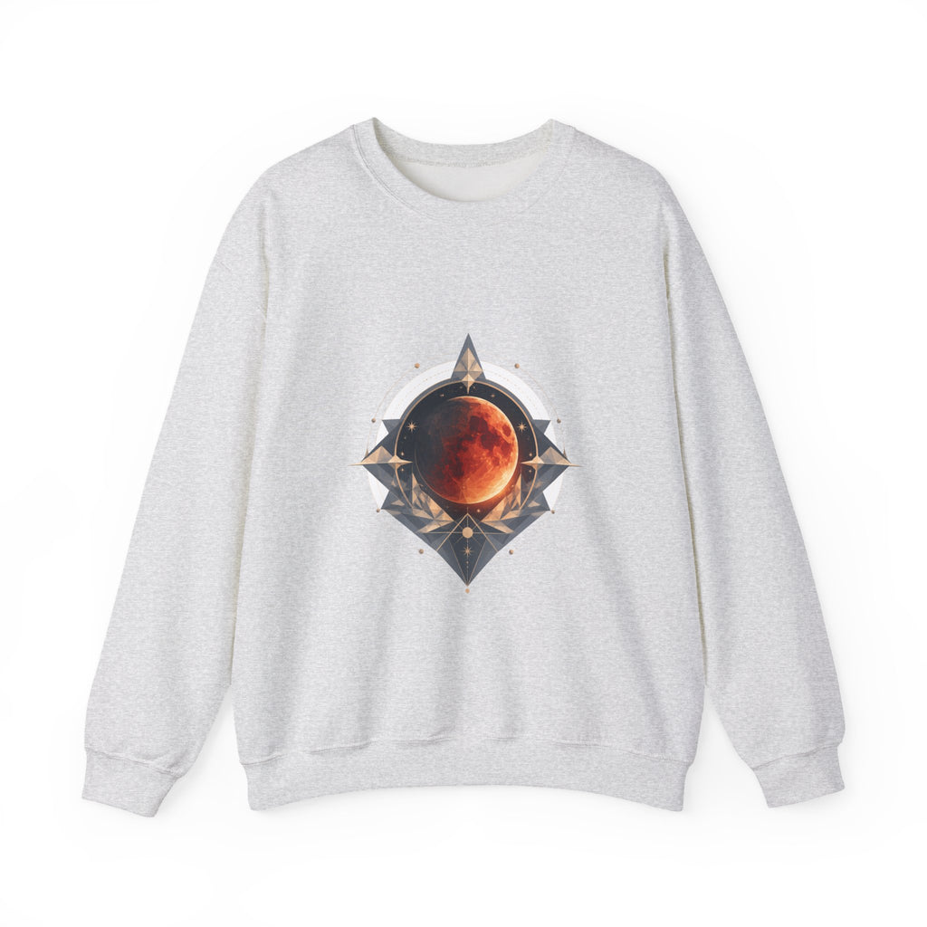 Matching Couple Sweatshirt - Solar & Lunar Eclipse Matching Couple Premium Fleece Sweatshirt Geometric Art His Hers Love Gift - Design B