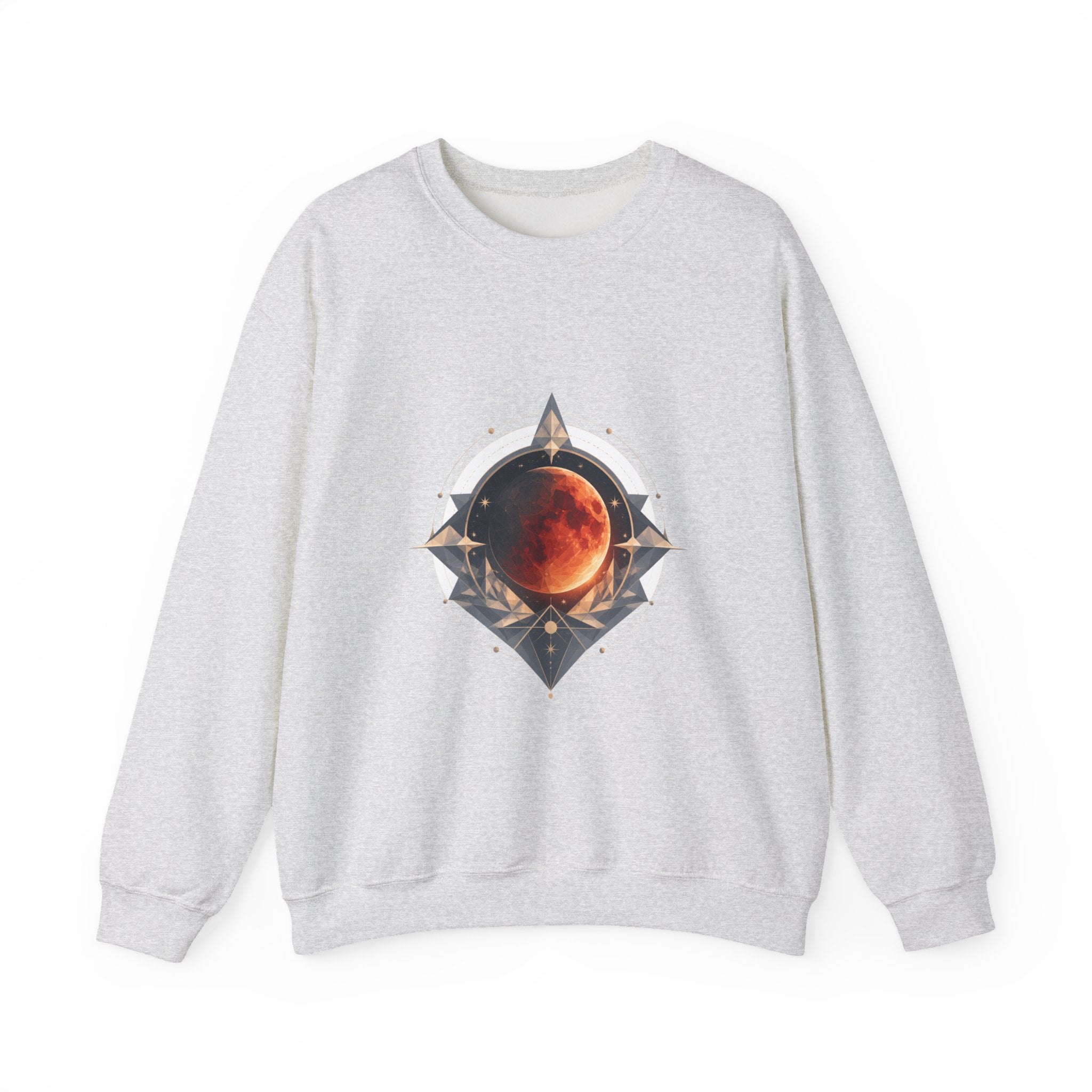 Matching Couple Sweatshirt - Solar & Lunar Eclipse Matching Couple Premium Fleece Sweatshirt Geometric Art His Hers Love Gift - Design B