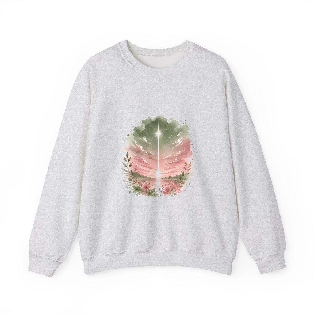 Matching Couple Sweatshirt - Evening & Morning Star Matching Couple Comfort Colors Crew Watercolor Art His Hers Birthday Gift - Design A