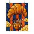 Croissant Hot Air Balloon Wall Art Poster 24×36 Pop Art Restaurant Decor Maximalist Print