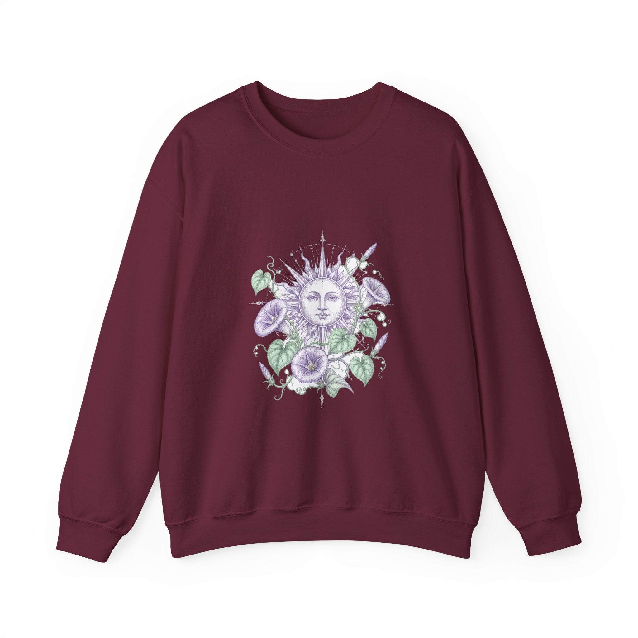 Matching Couple Sweatshirt - Sun & Moon Matching Couple Crewneck Sweatshirt Vintage Art His Hers Wedding Gift - Design B