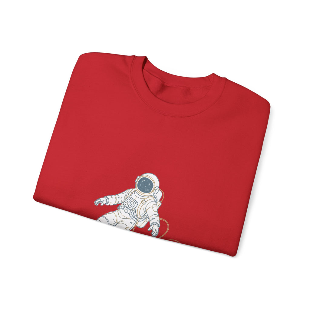 Matching Couple Sweatshirt - Astronaut & Planet Matching Couple Crewneck Sweatshirt Minimalist Art His Hers Valentine Gift - Design A