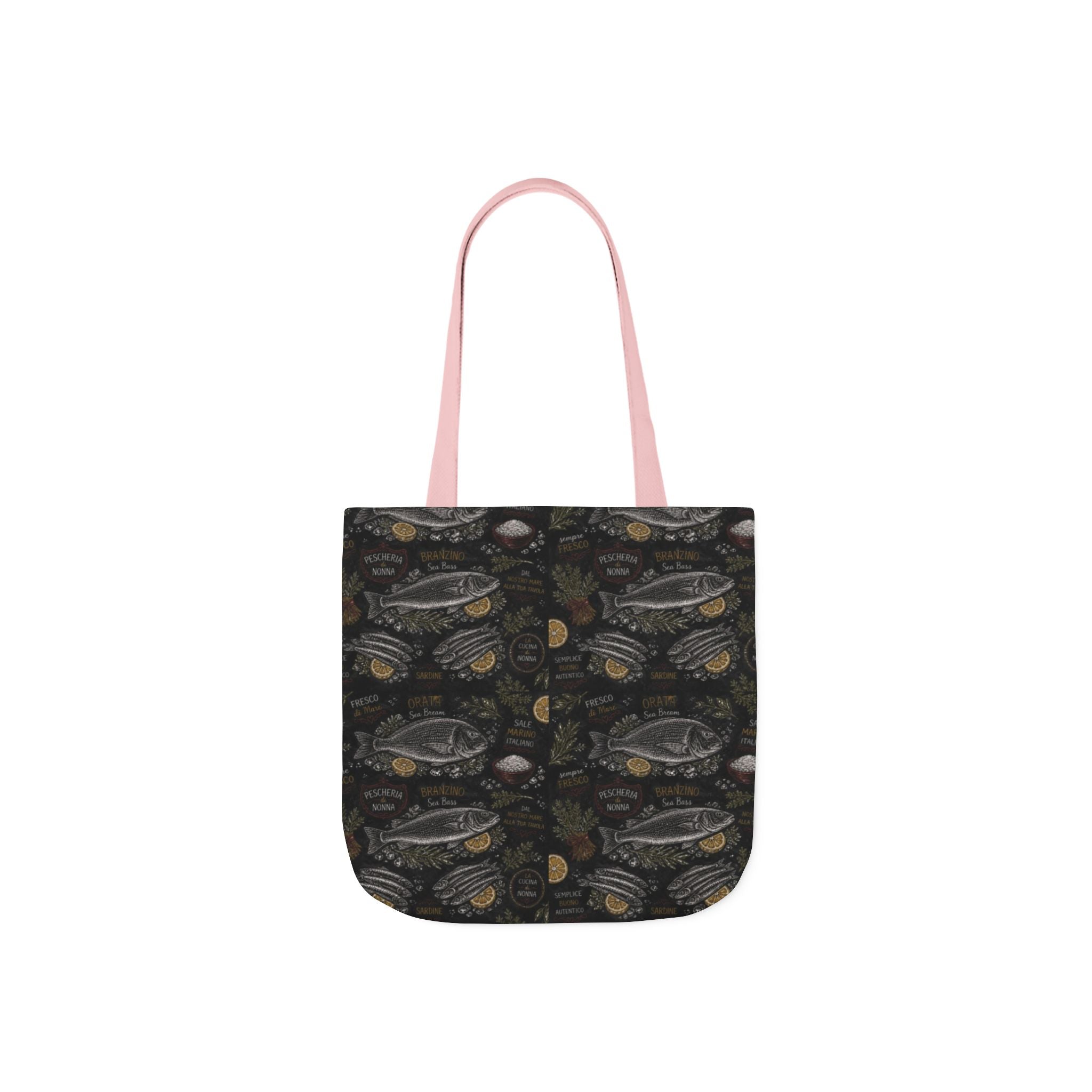 Mediterranean Fish Canvas Tote Bag Mediterranean Kitchen Chalk Art Design Italian Cottagecore Gift