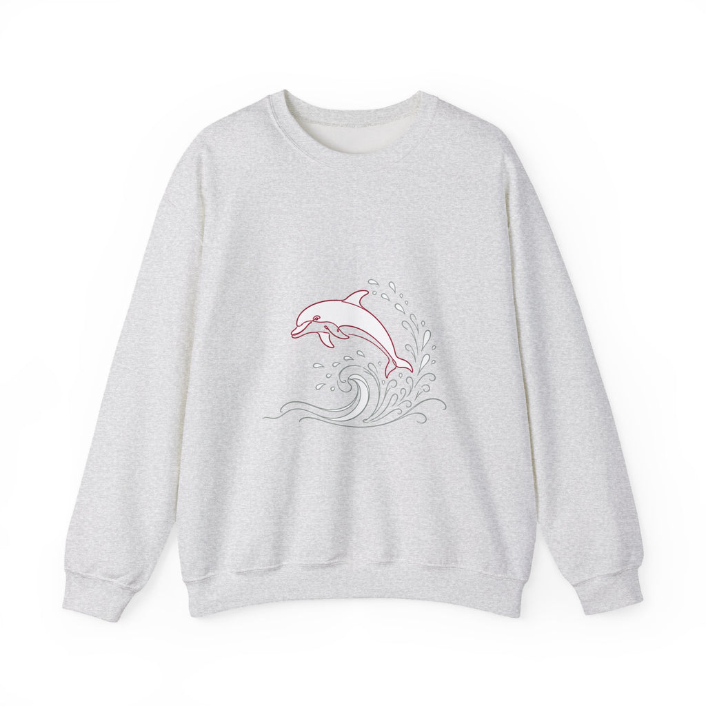 Matching Couple Sweatshirt - Shark & Dolphin Matching Couple Premium Fleece Sweatshirt Minimalist Art His Hers Christmas Gift - Design B