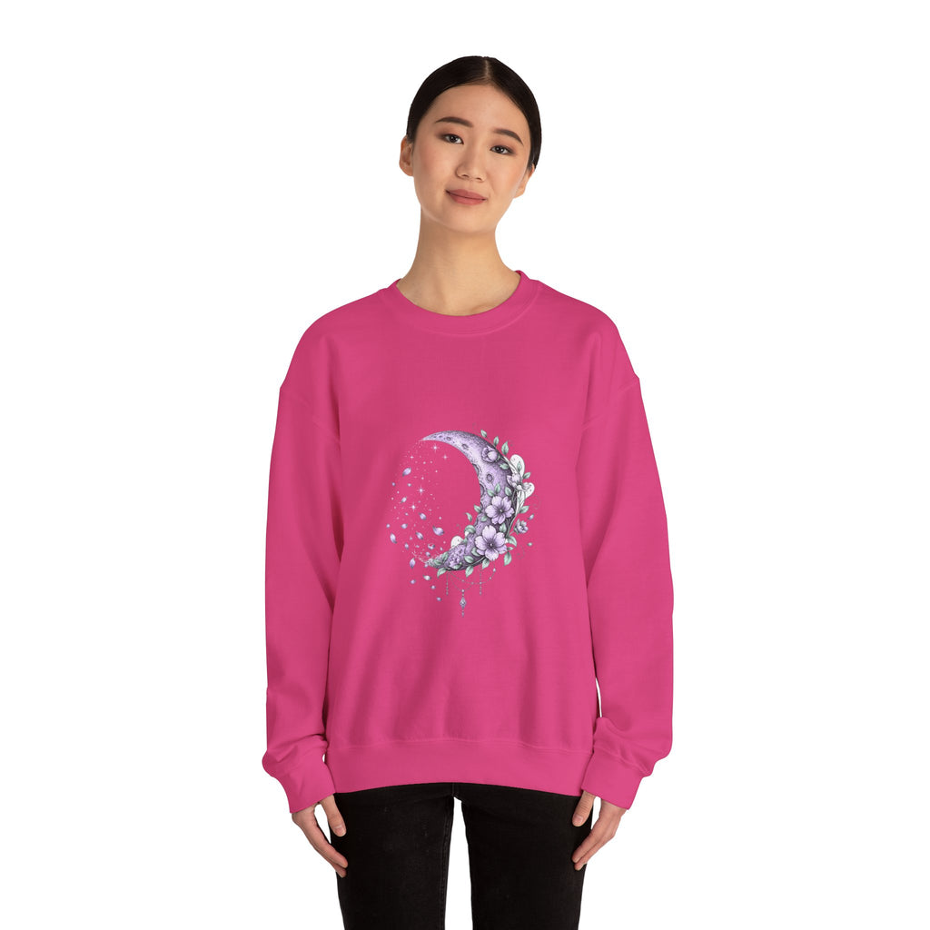 Matching Couple Sweatshirt - Waxing & Waning Moon Matching Couple Comfort Colors Crew Hand-Drawn Art His Hers Anniversary Gift - Design B