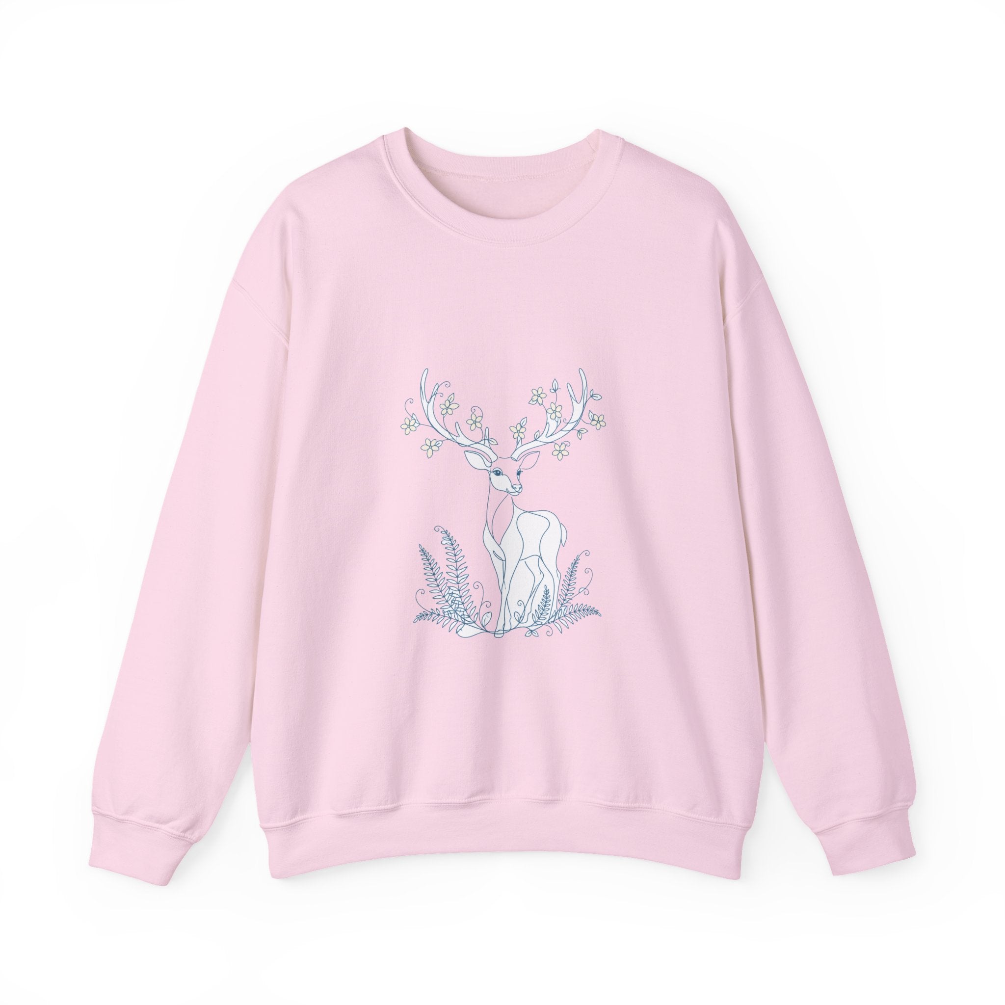 Matching Couple Sweatshirt - Bear & Deer Matching Couple Premium Fleece Sweatshirt Minimalist Art His Hers Christmas Gift - Design B