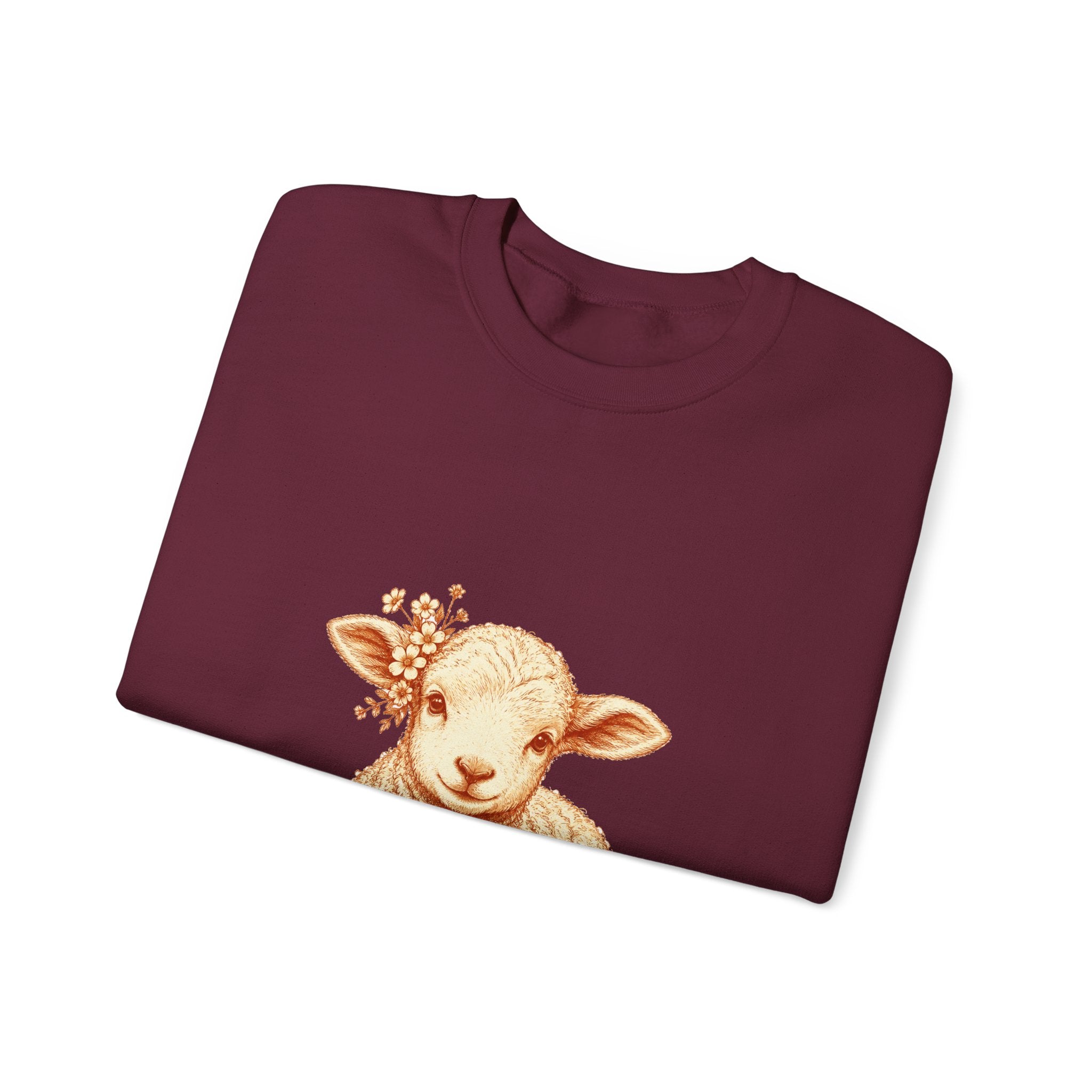 Matching Couple Sweatshirt - Lion & Lamb Matching Couple Comfort Colors Crew Hand-Drawn Art His Hers Anniversary Gift - Design B