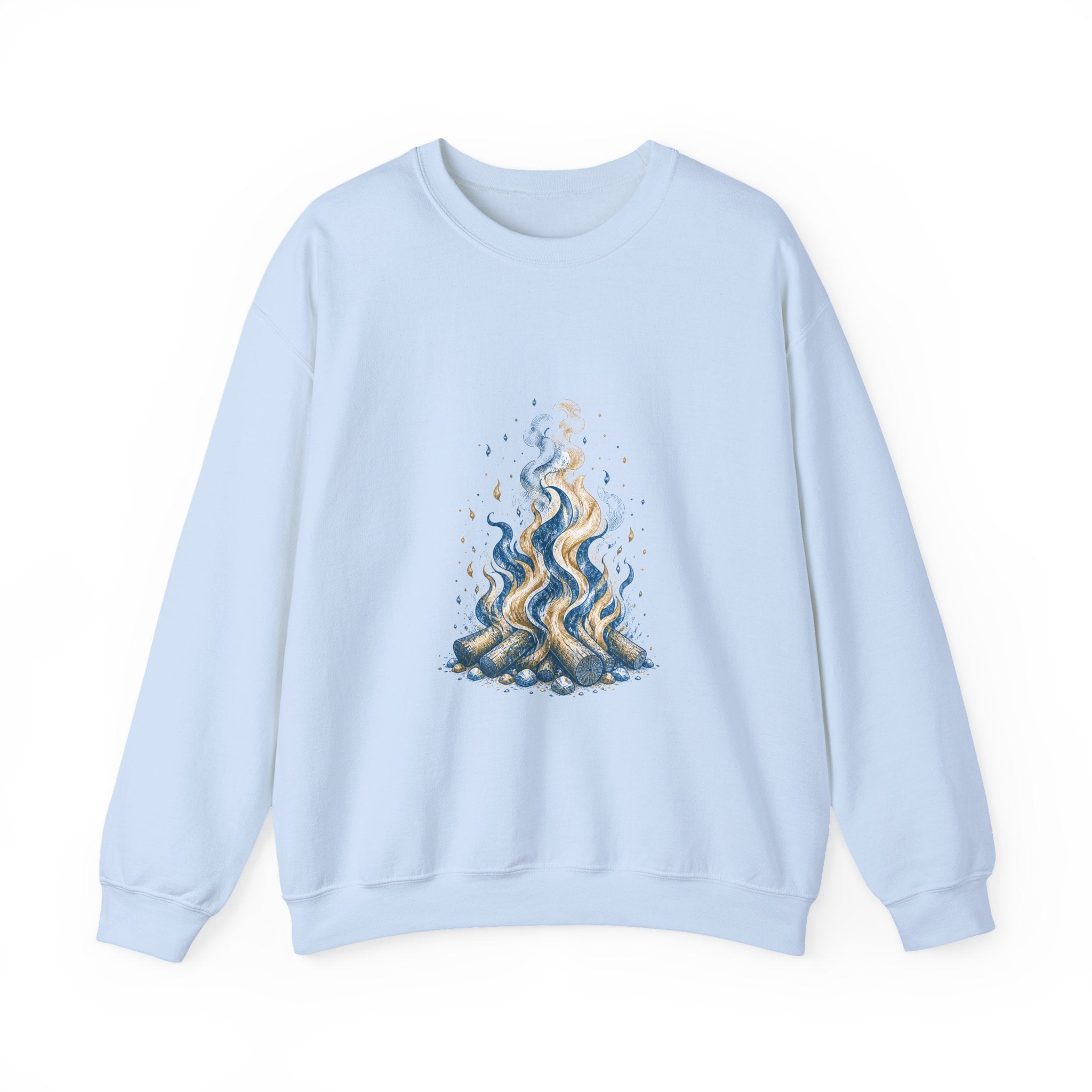 Matching Couple Sweatshirt - Wildfire & Waterfall Matching Couple Premium Fleece Sweatshirt Hand-Drawn Art His Hers Anniversary Gift - Design A