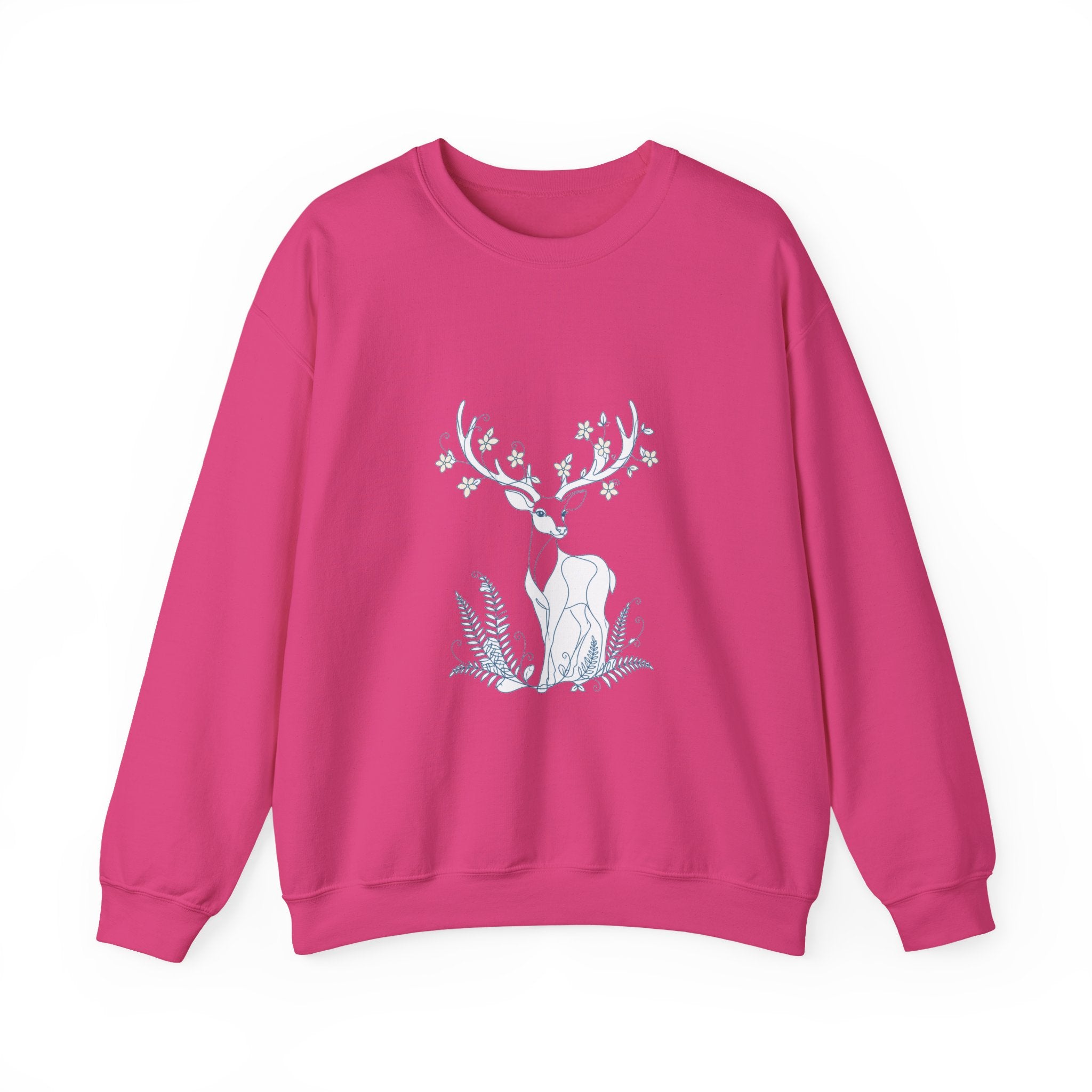 Matching Couple Sweatshirt - Bear & Deer Matching Couple Premium Fleece Sweatshirt Minimalist Art His Hers Christmas Gift - Design B