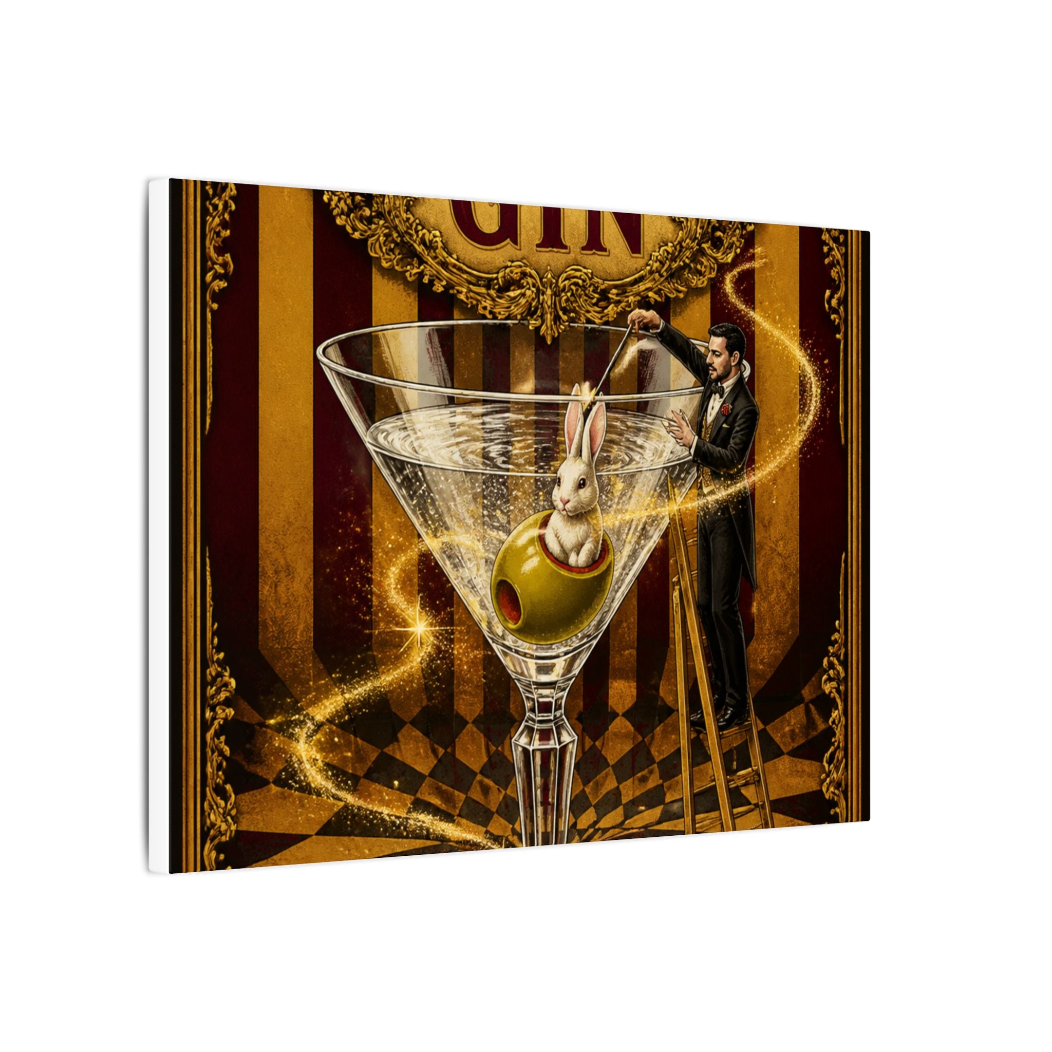 Martini Magician Wall Art Canvas 16×20 Baroque Home Office Decor Maximalist Print