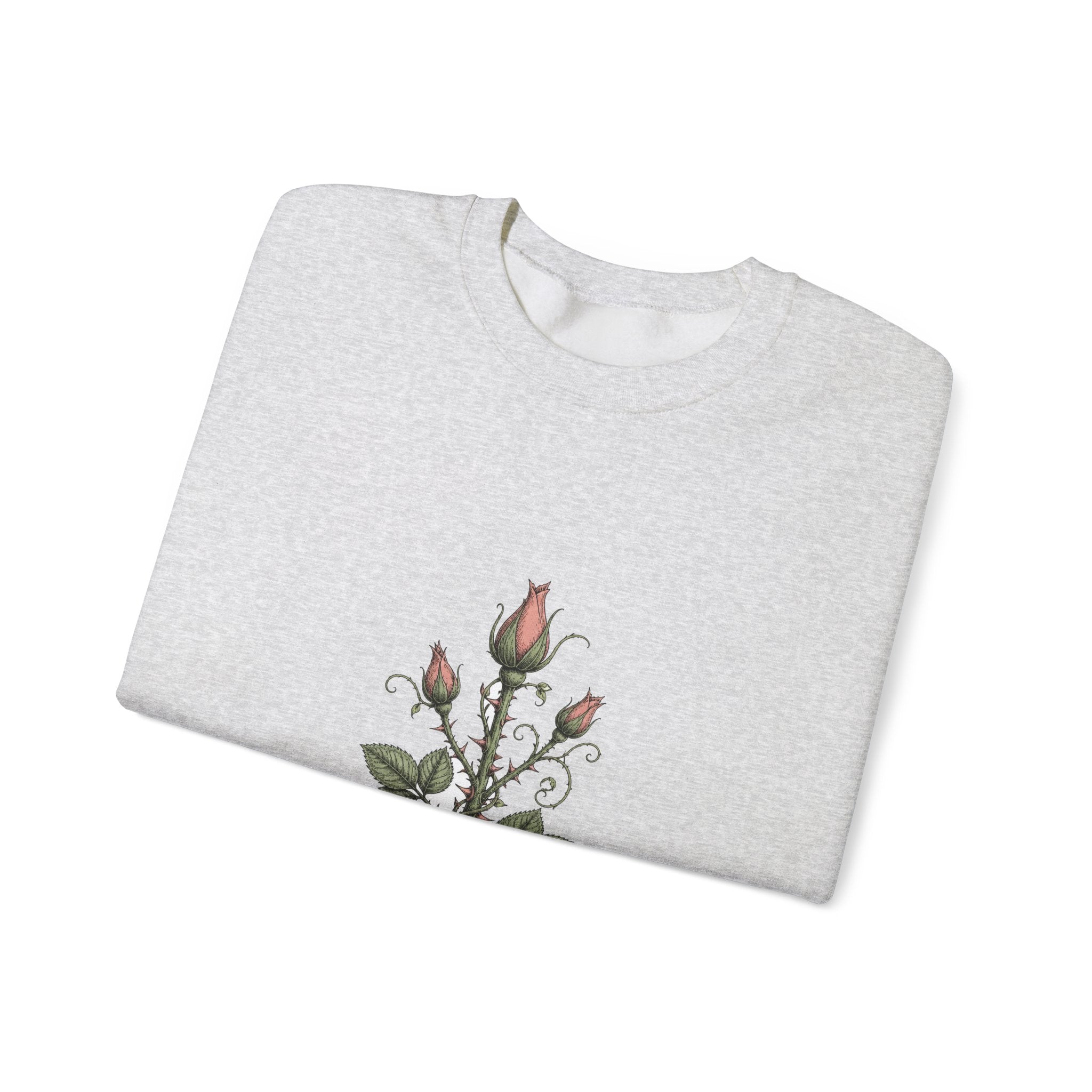 Matching Couple Sweatshirt - Rose & Thorn Matching Couple Comfort Colors Crew Hand-Drawn Art His Hers Anniversary Gift - Design B